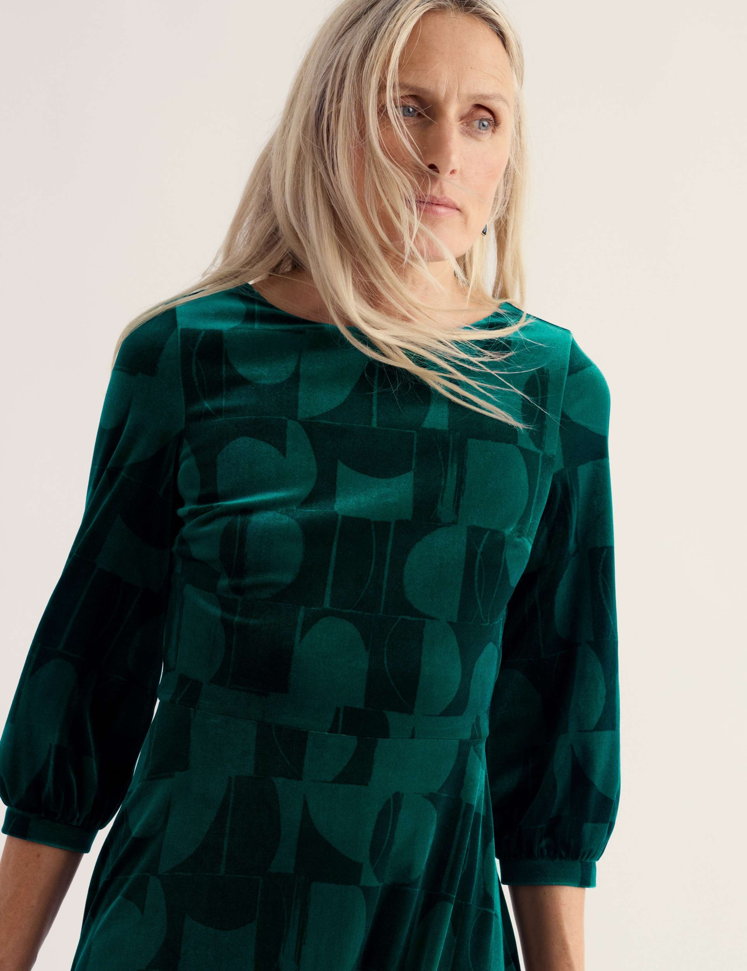 Velvet Geometric Midaxi Dress 3 of 5