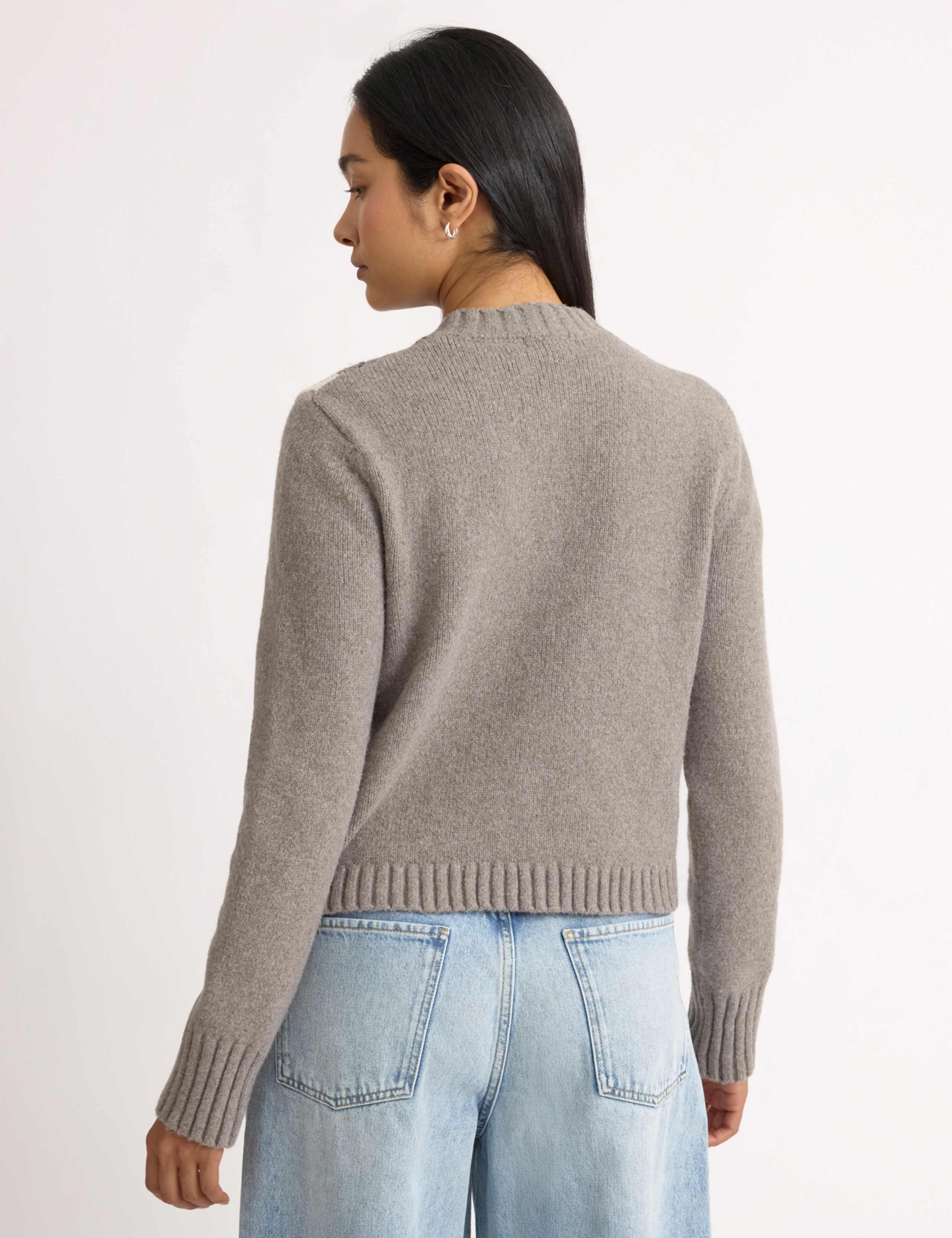 Argyle Button Front Cardigan with Wool 6 of 6