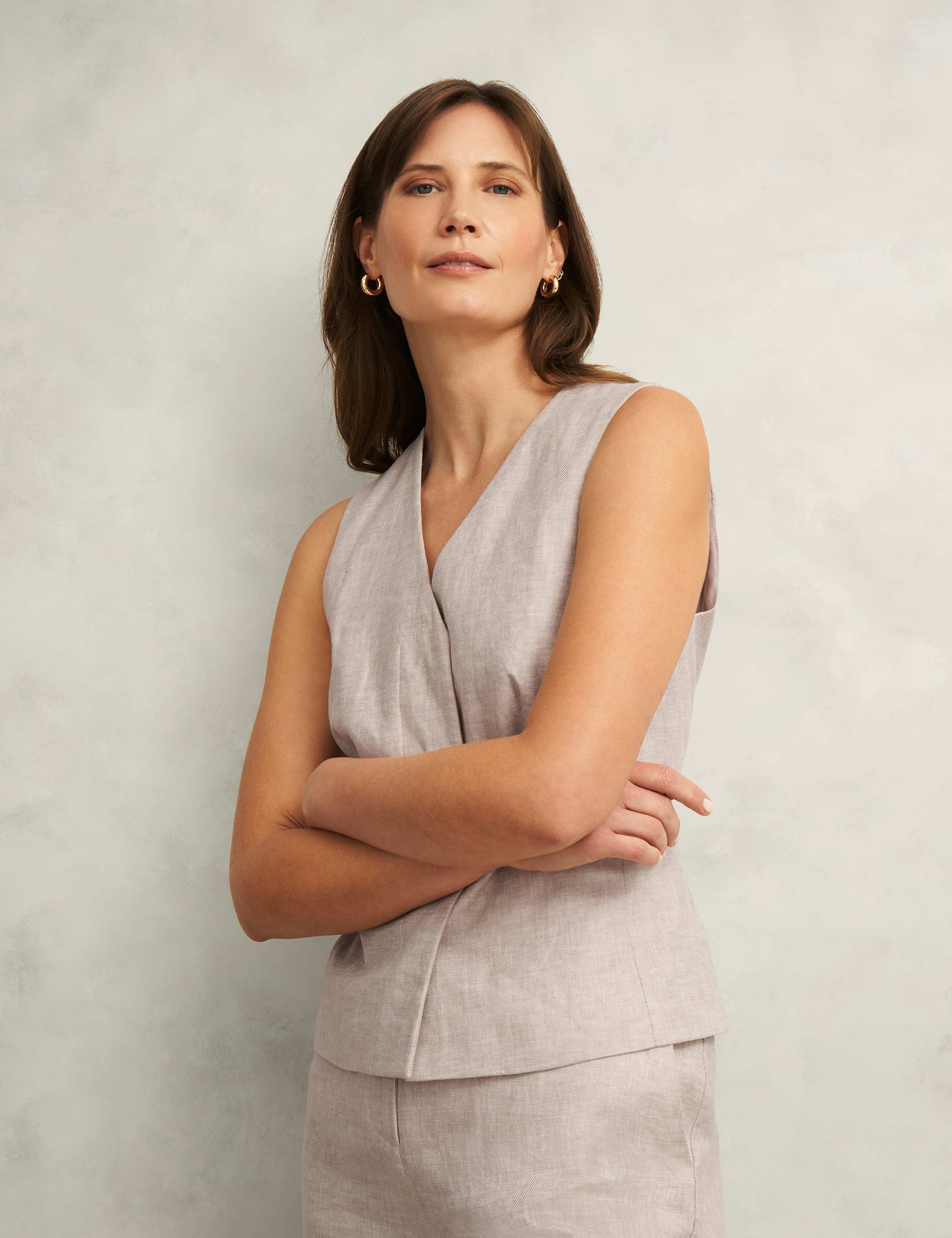 Pure Linen Double Breasted Waistcoat 4 of 6