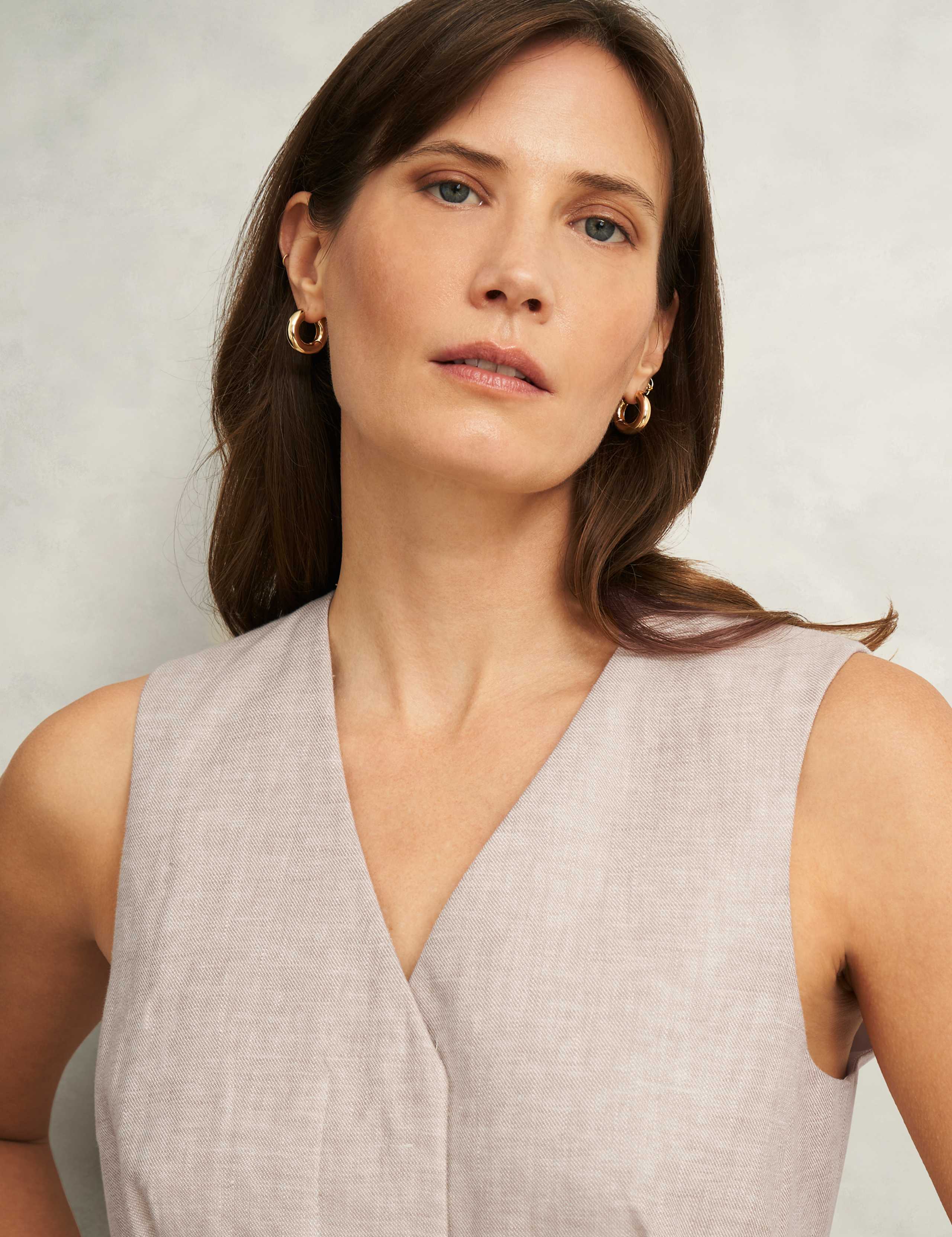 Pure Linen Double Breasted Waistcoat 5 of 6