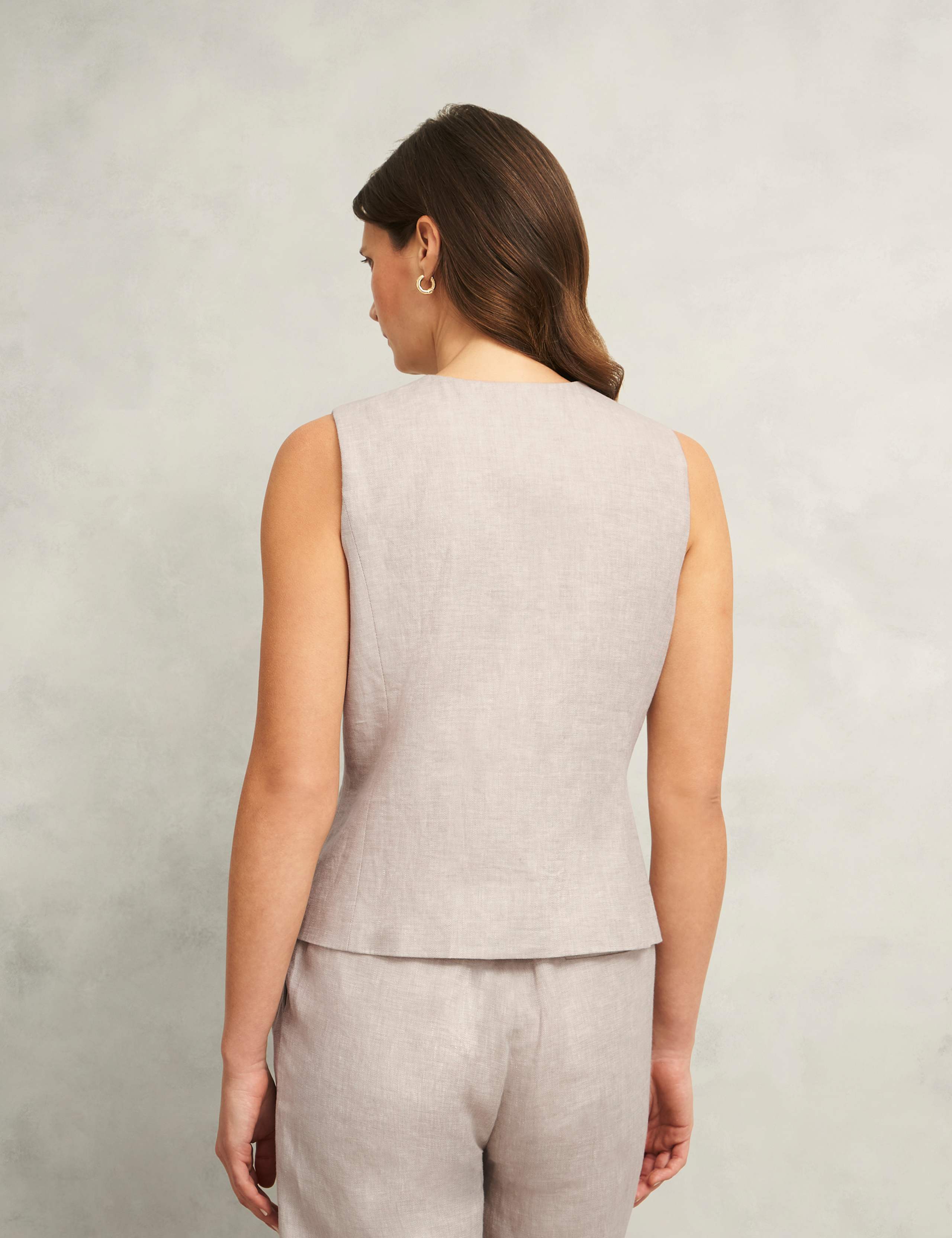Pure Linen Double Breasted Waistcoat 6 of 6