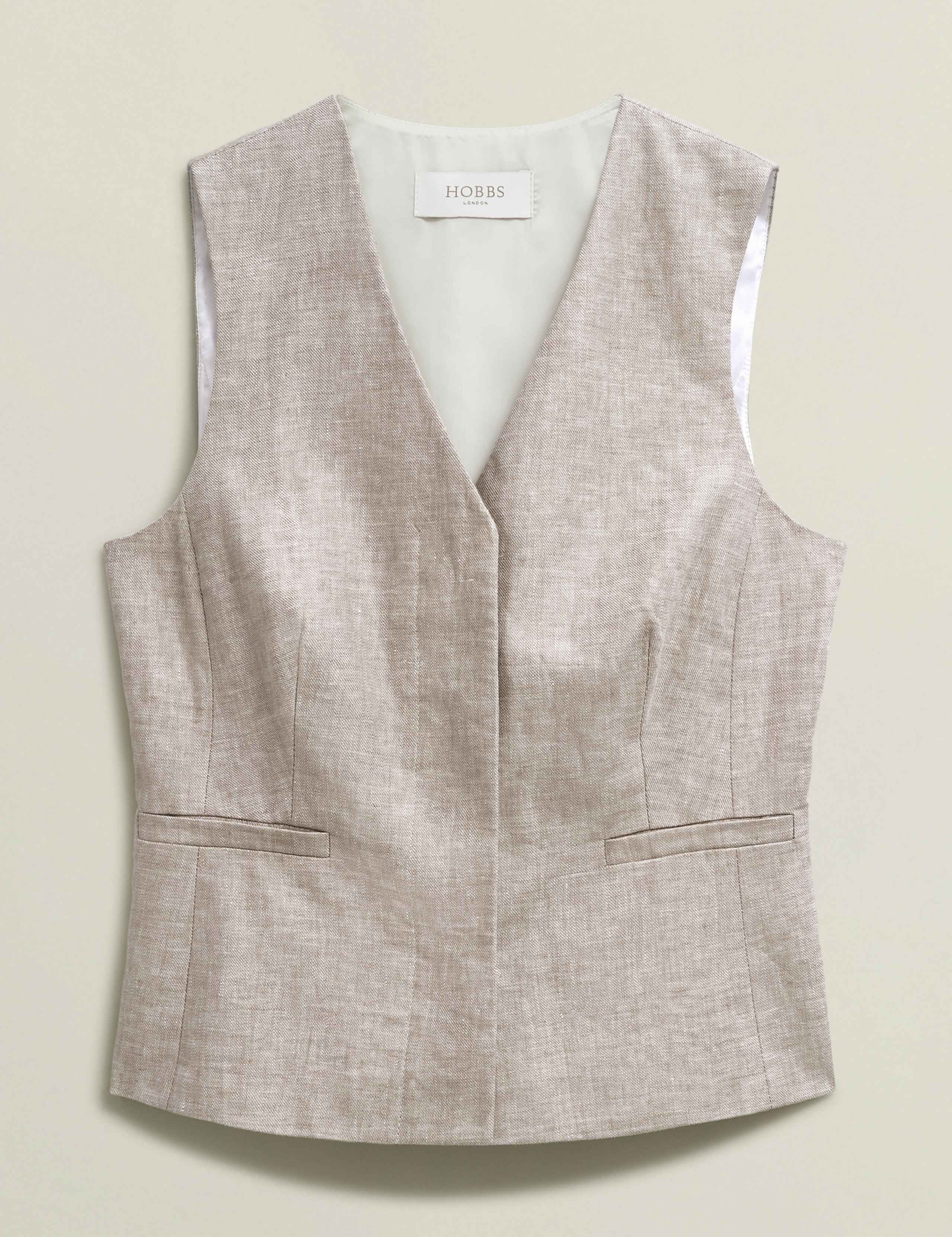 Pure Linen Double Breasted Waistcoat 2 of 6