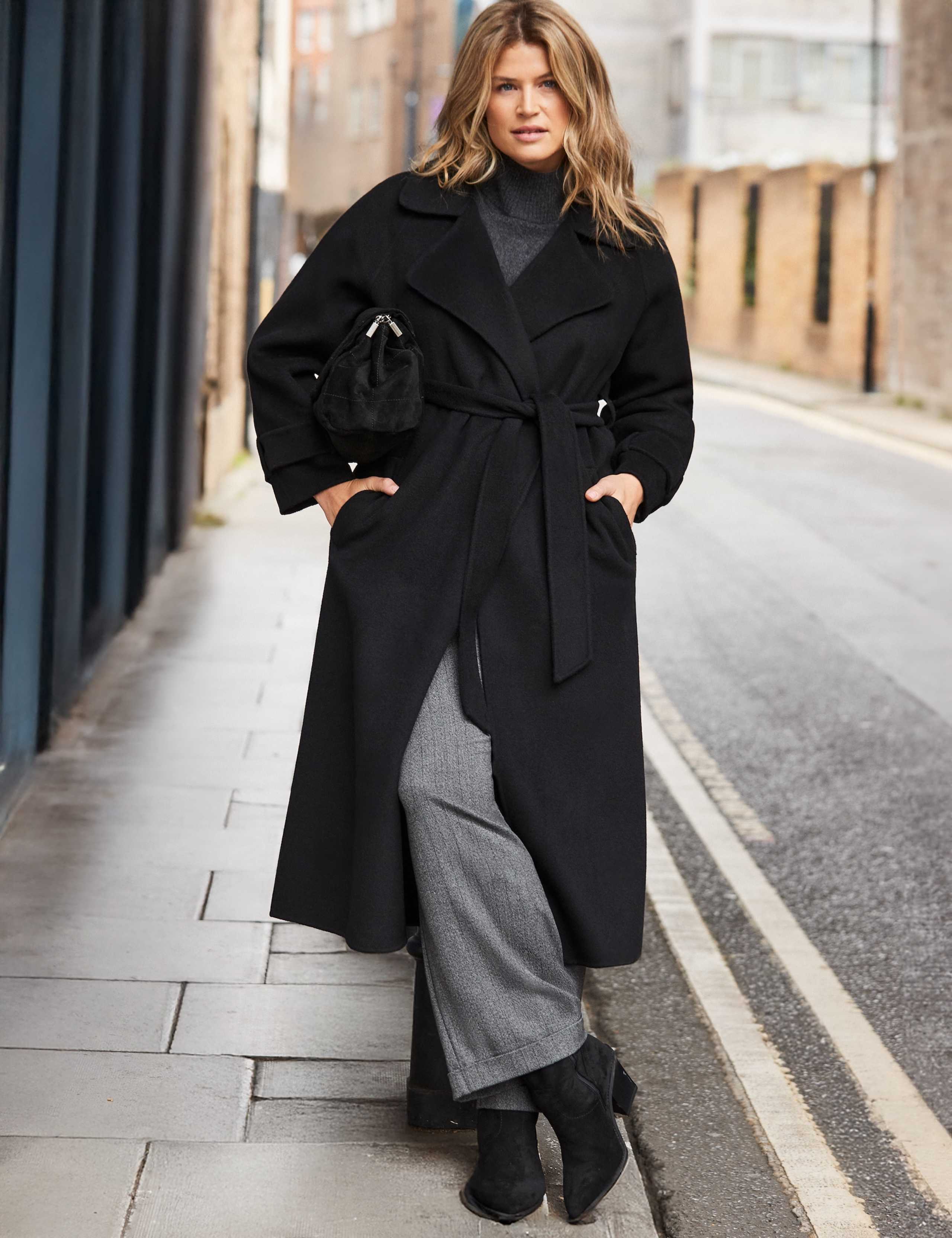 Wool Blend Belted Longline Wrap Coat 7 of 8