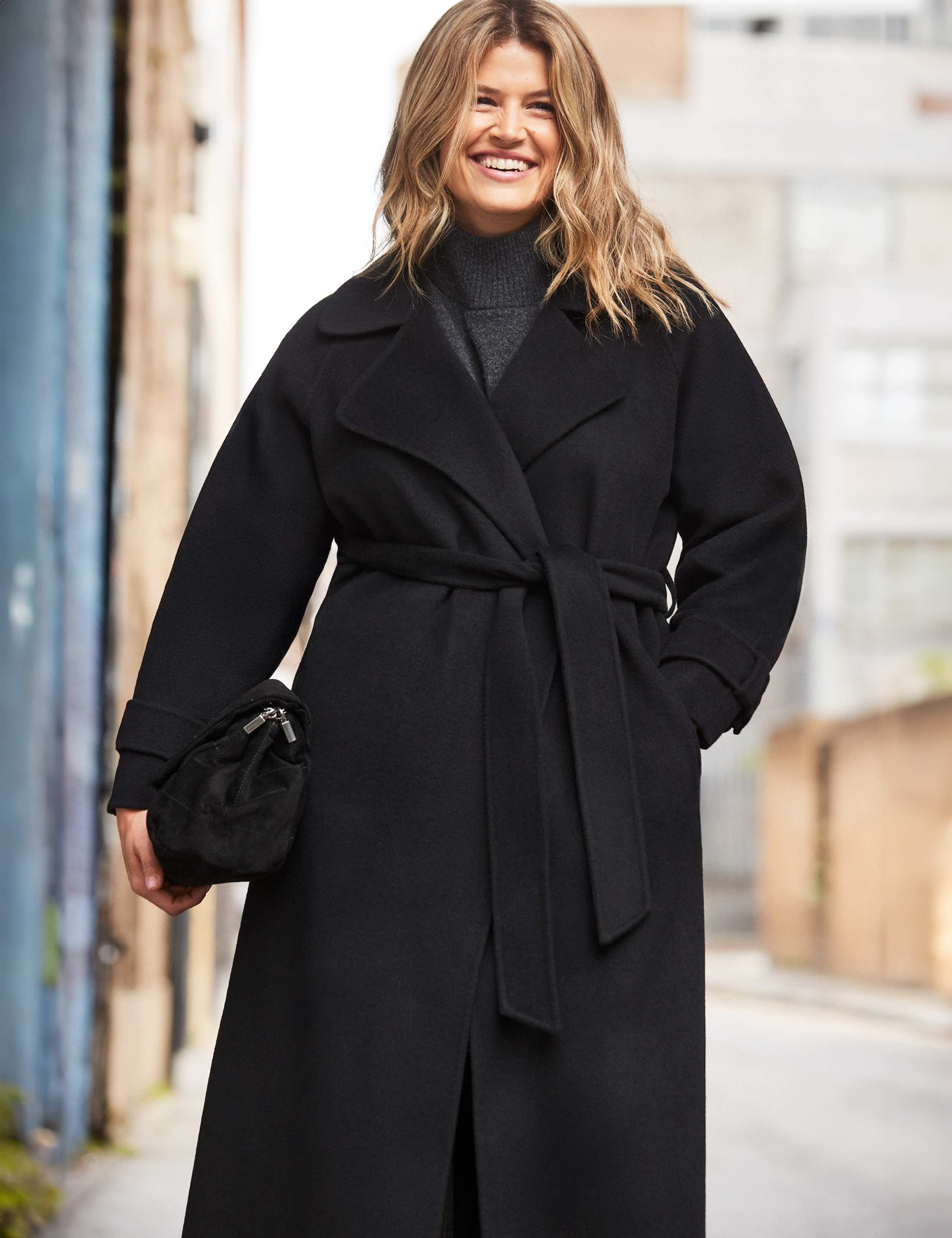 Wool Blend Belted Longline Wrap Coat 8 of 8