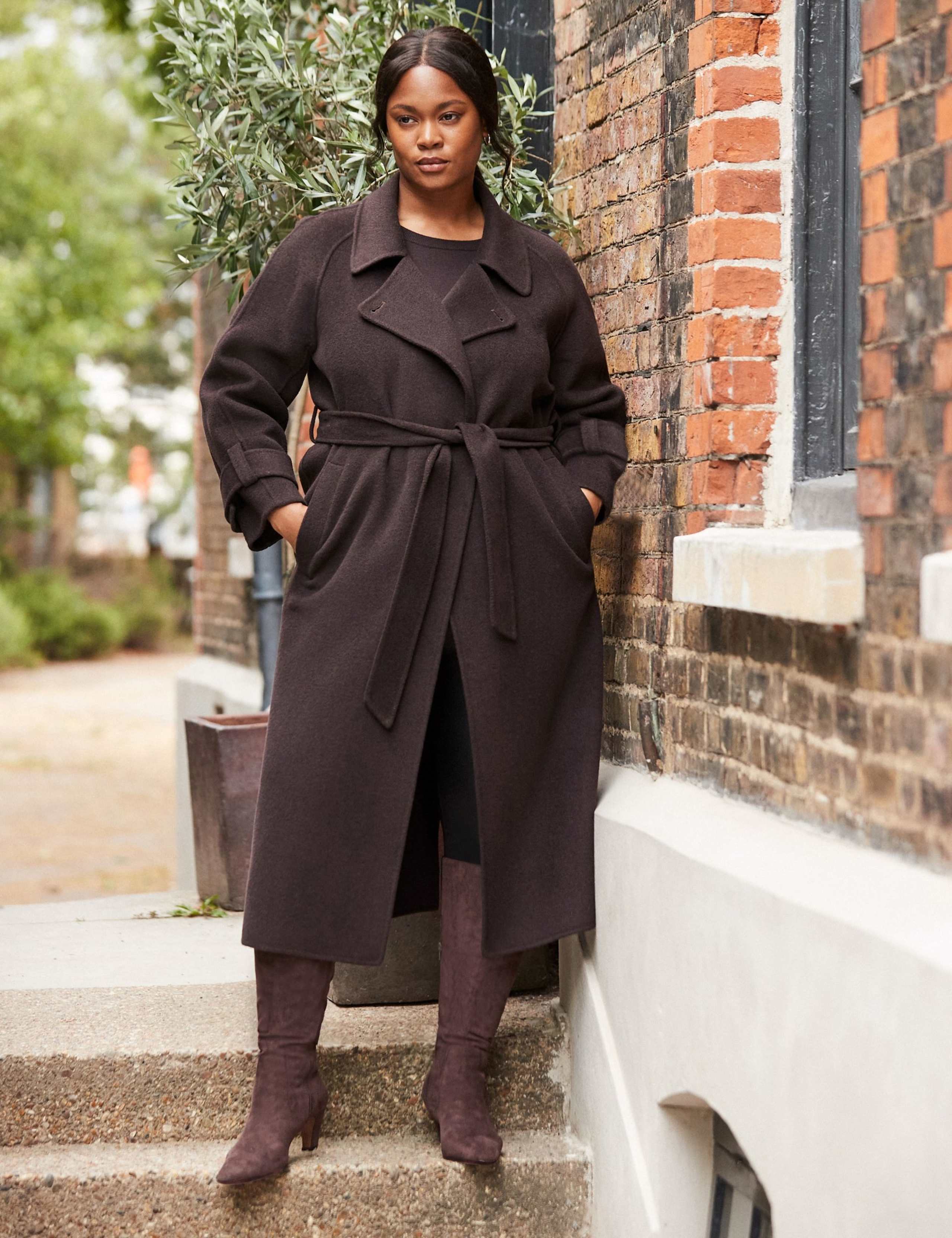 Wool Blend Belted Wrap Coat 4 of 4