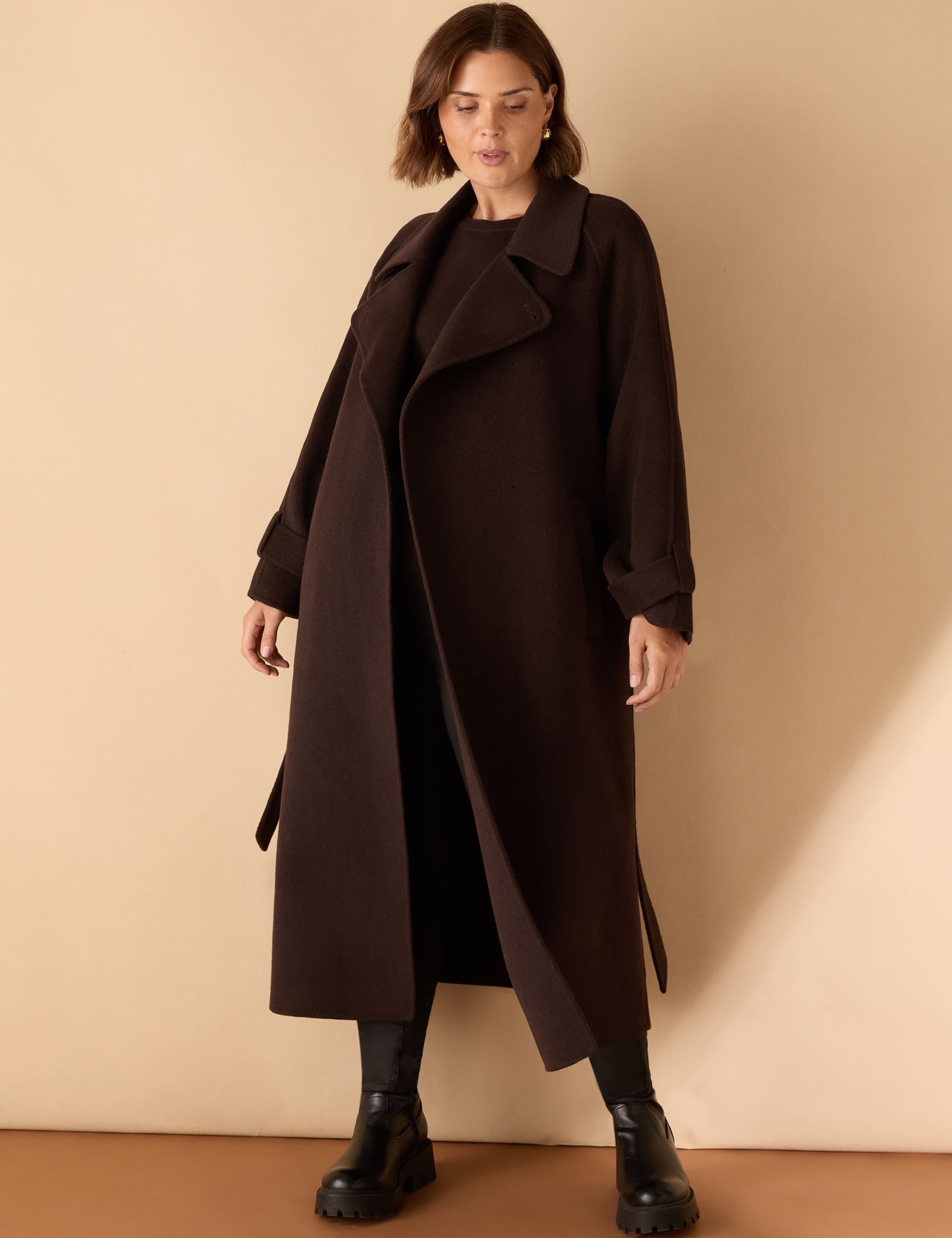 Wool Blend Belted Wrap Coat 5 of 7
