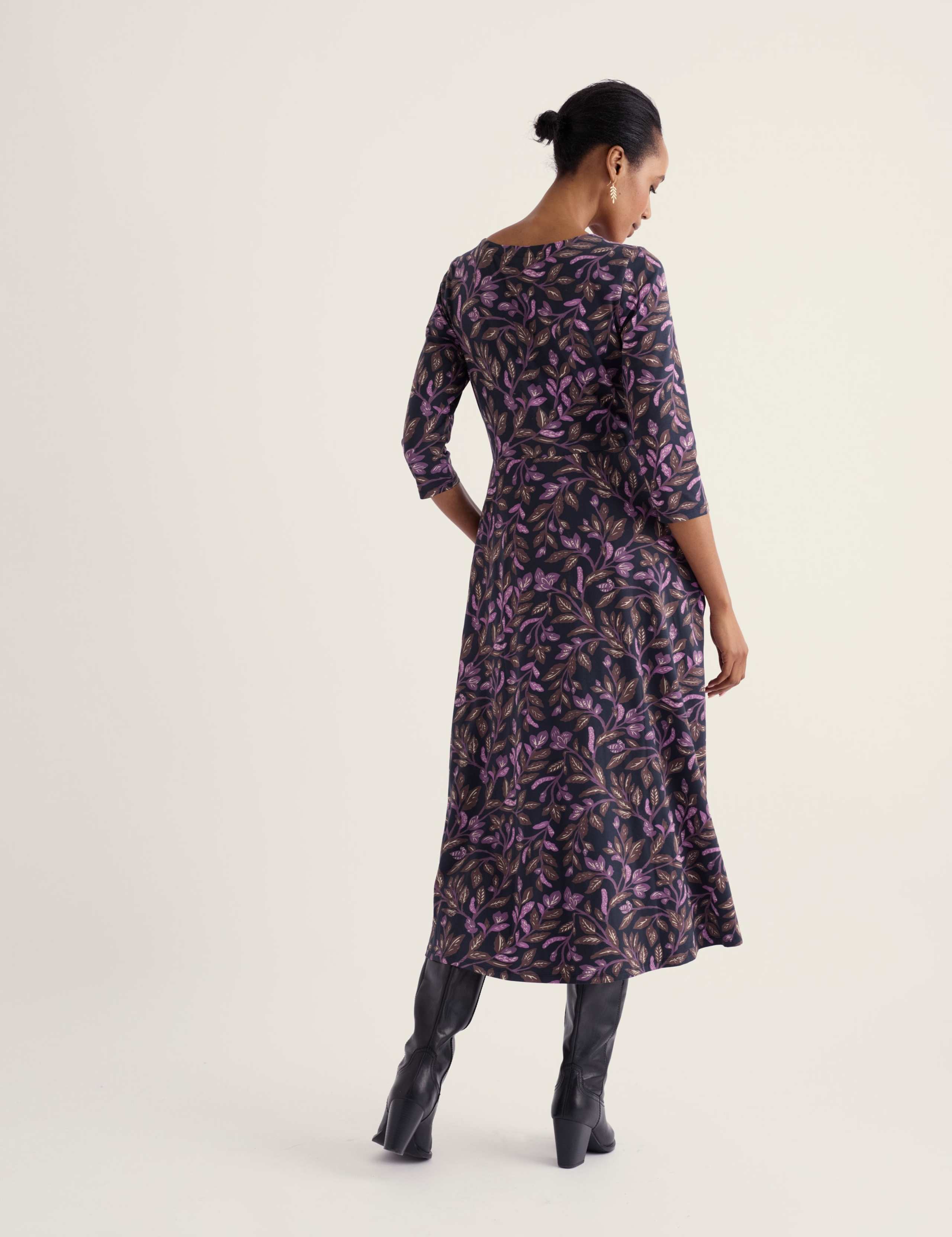 Cotton Rich Floral Midi Dress 5 of 5