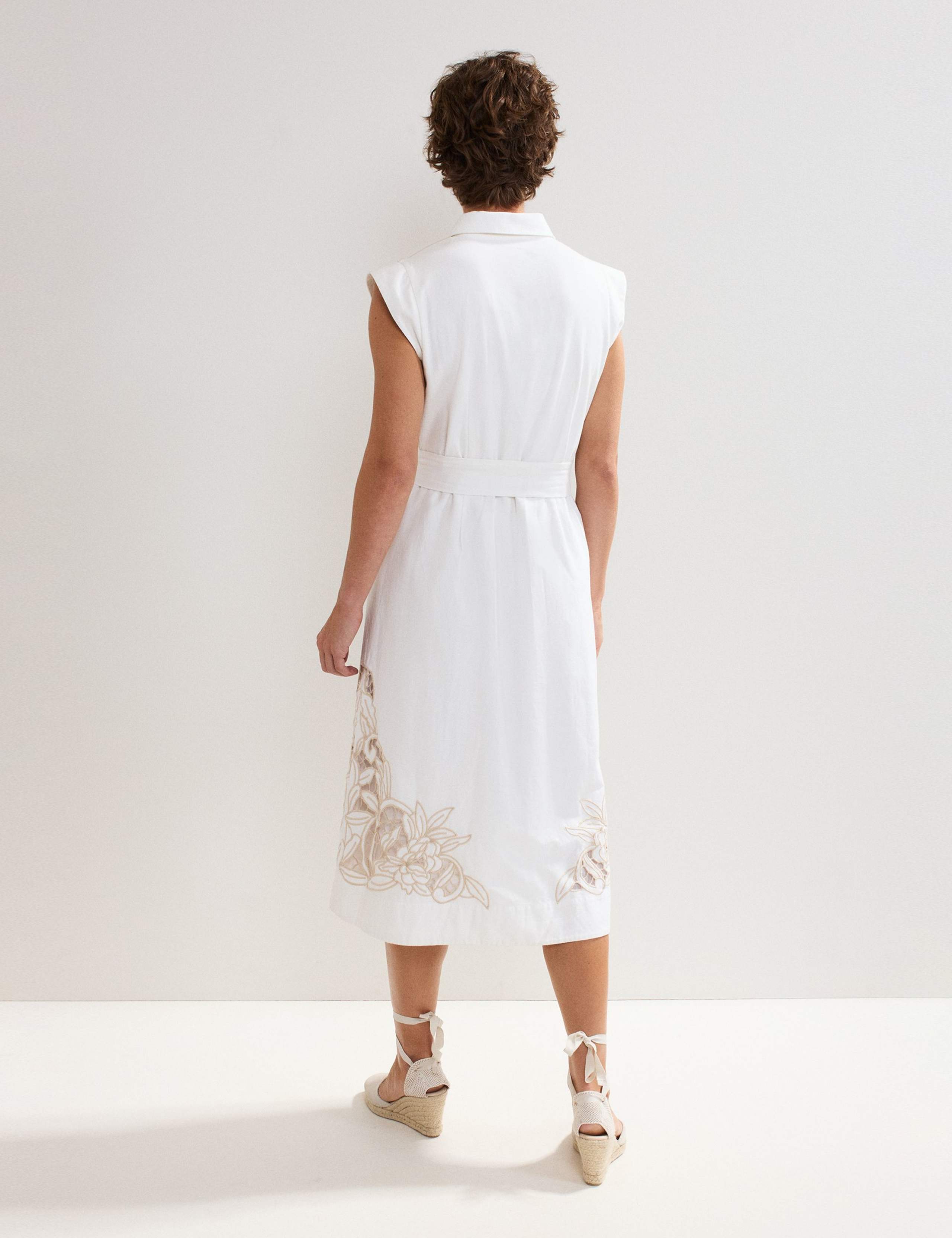 Cotton Rich Embroidered Midi Shirt Dress 5 of 7