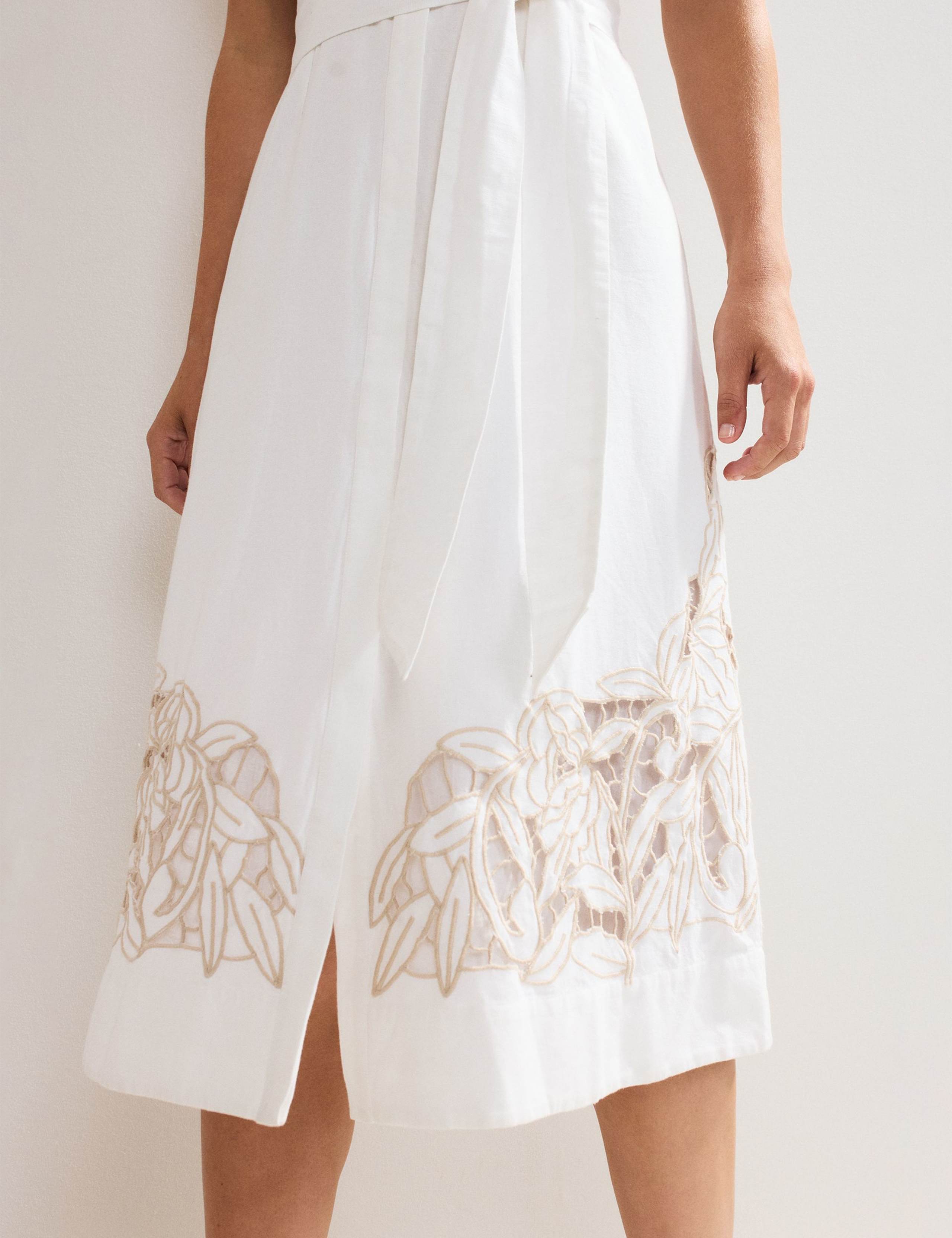 Cotton Rich Embroidered Midi Shirt Dress 7 of 7