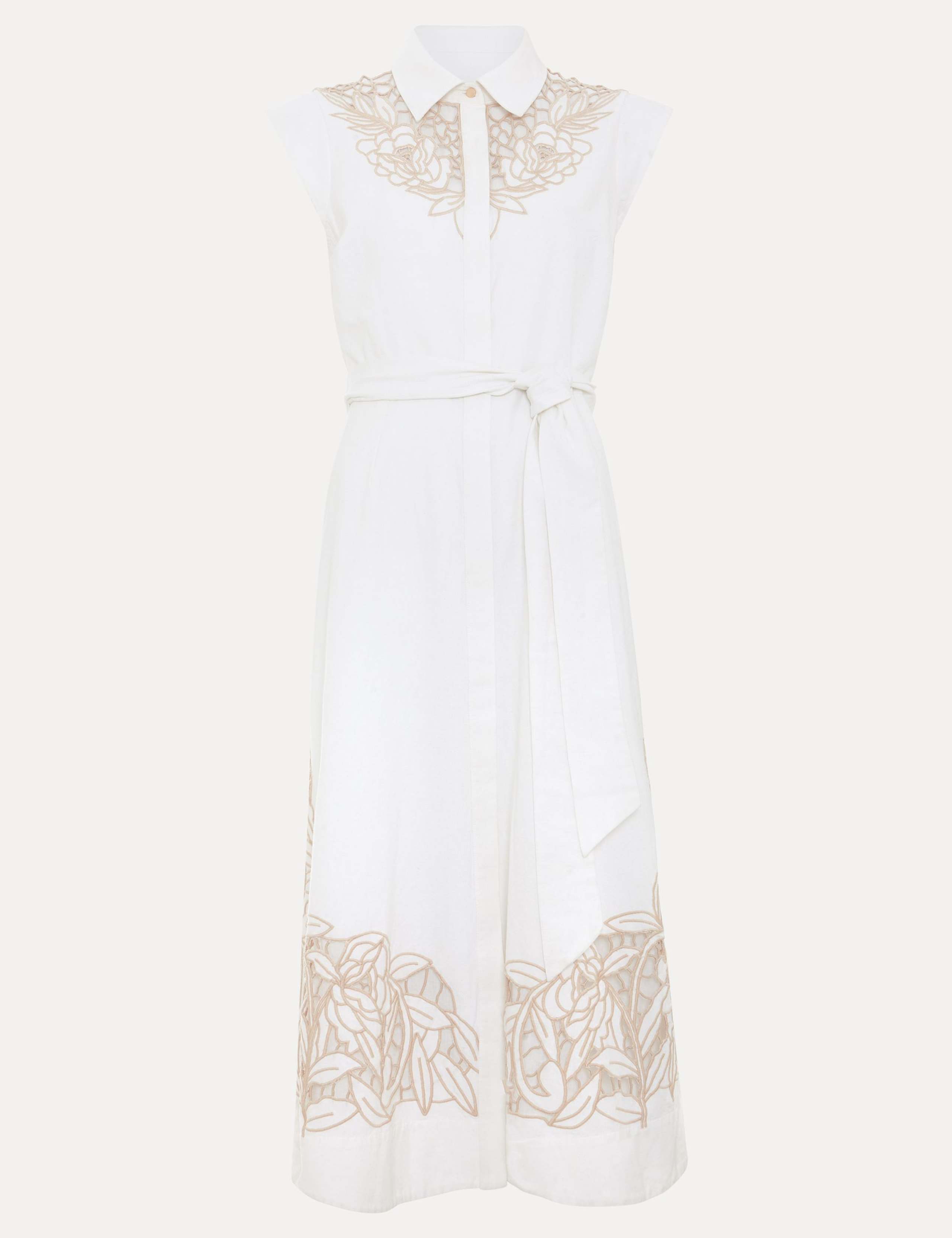 Cotton Rich Embroidered Midi Shirt Dress 2 of 7