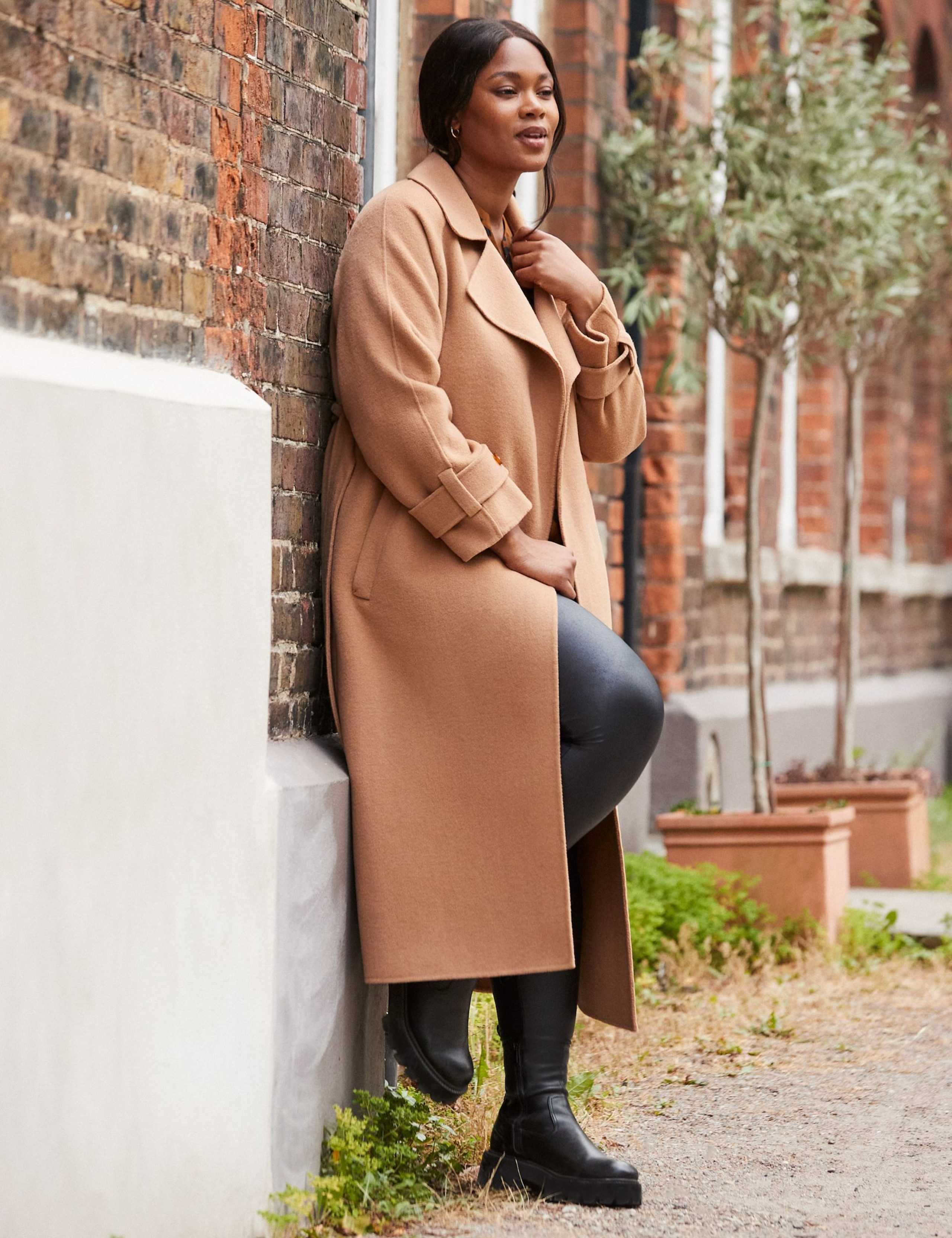 Wool Blend Belted Coat 4 of 5