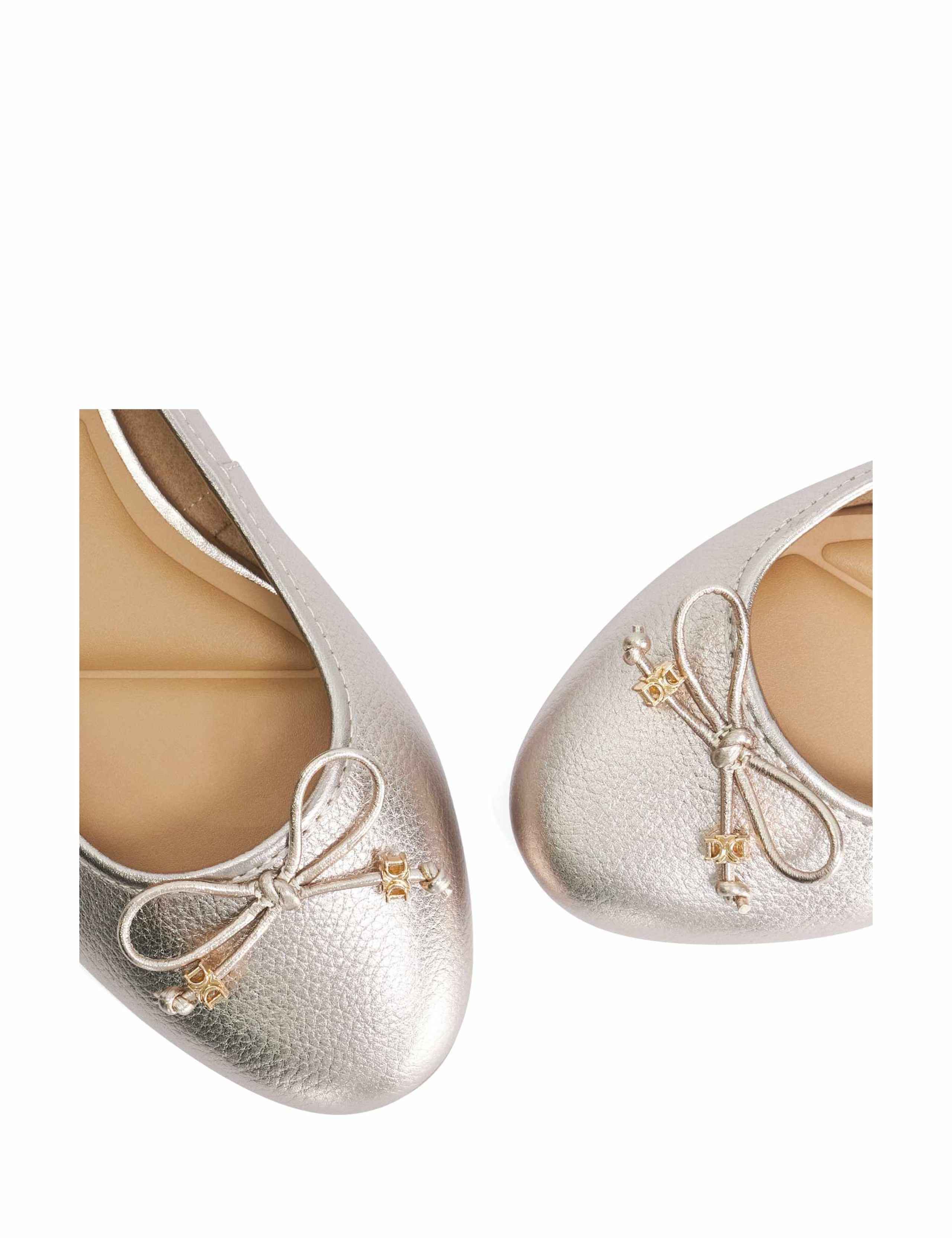 Wide Fit Charm Trim Leather Ballet Pumps 5 of 5