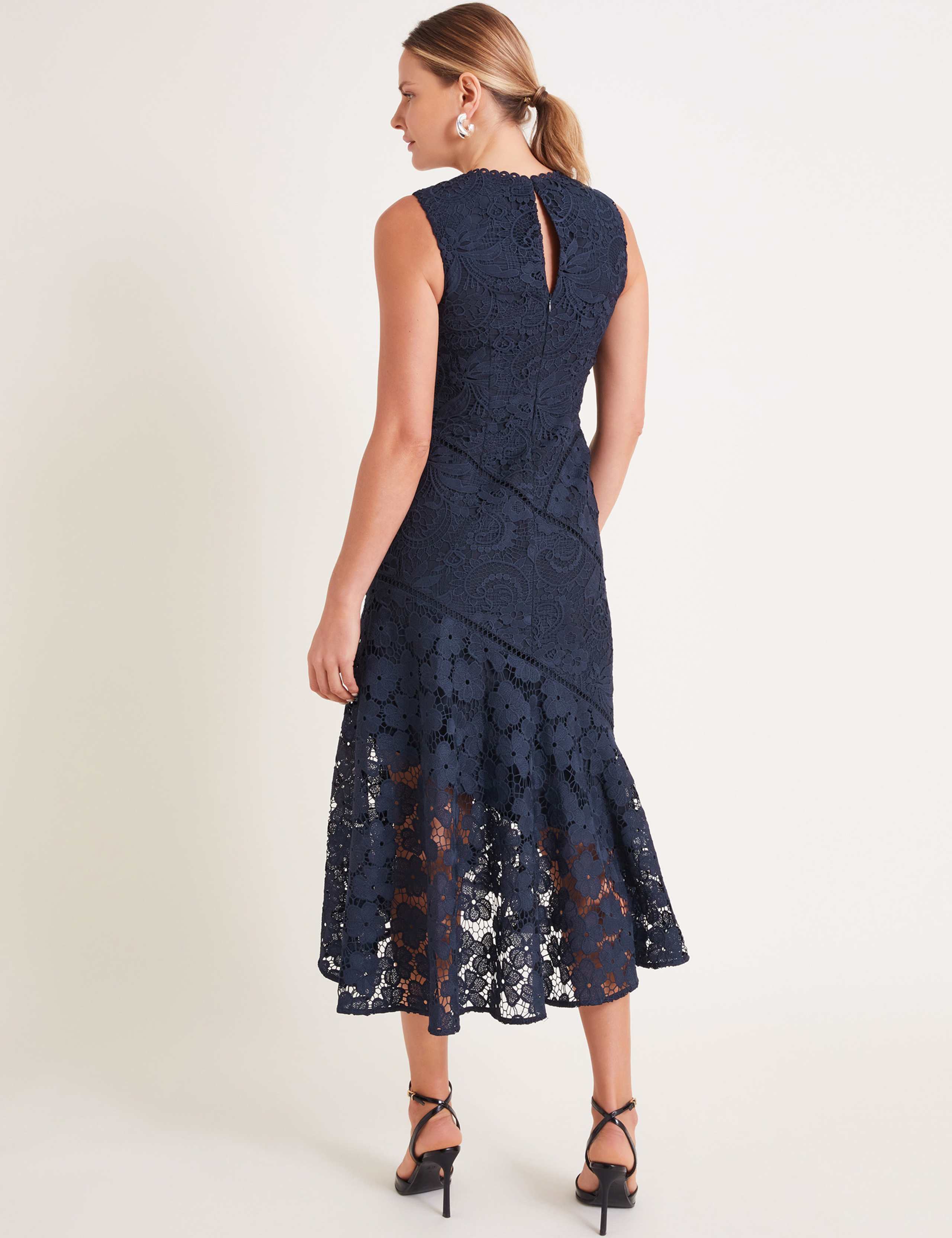 Lace Embroidered Floral Midi Tea Dress 2 of 4