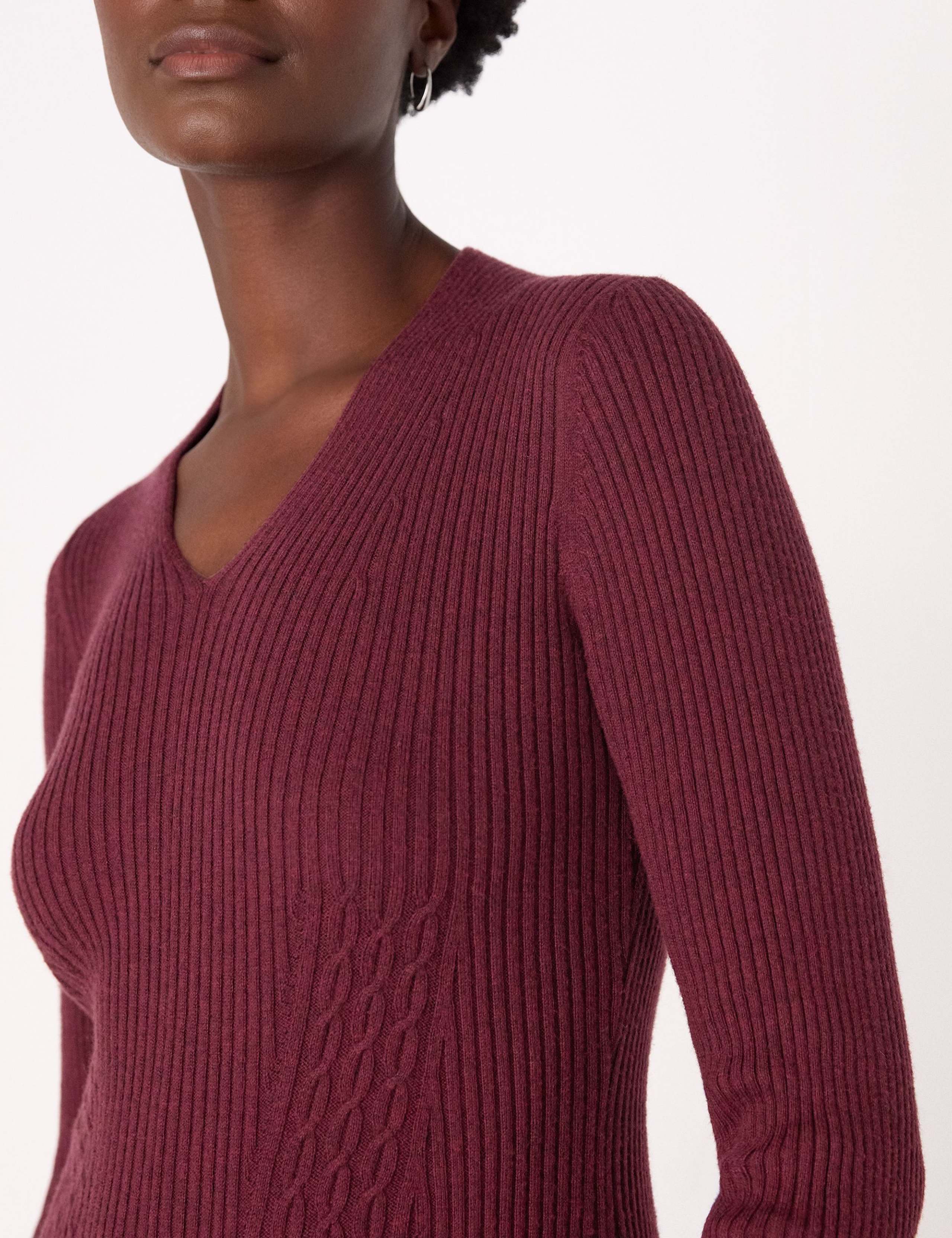 Cotton Rich Cable Knit Midi Jumper Dress 5 of 5