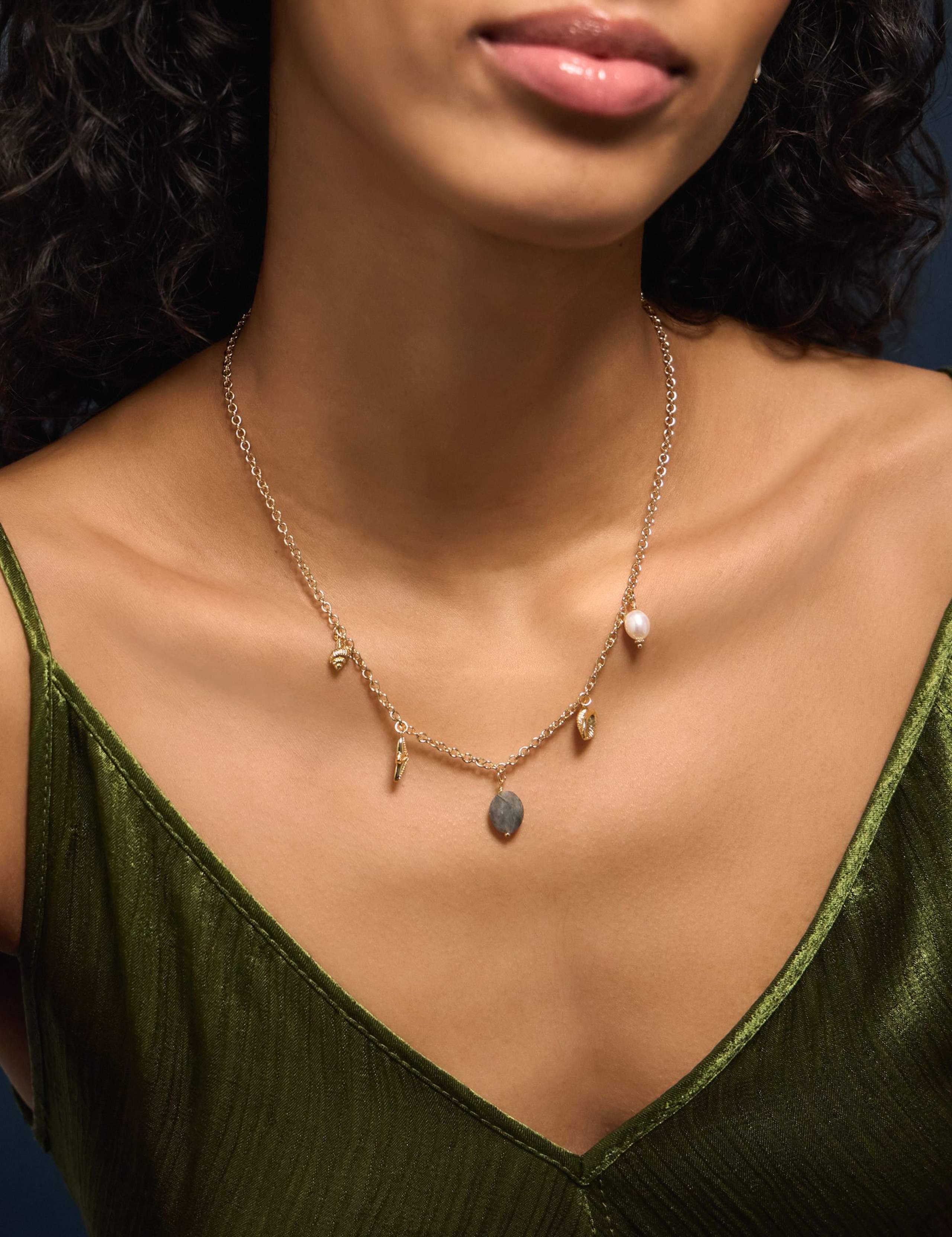 Gold Plated Charm Necklace 1 of 3