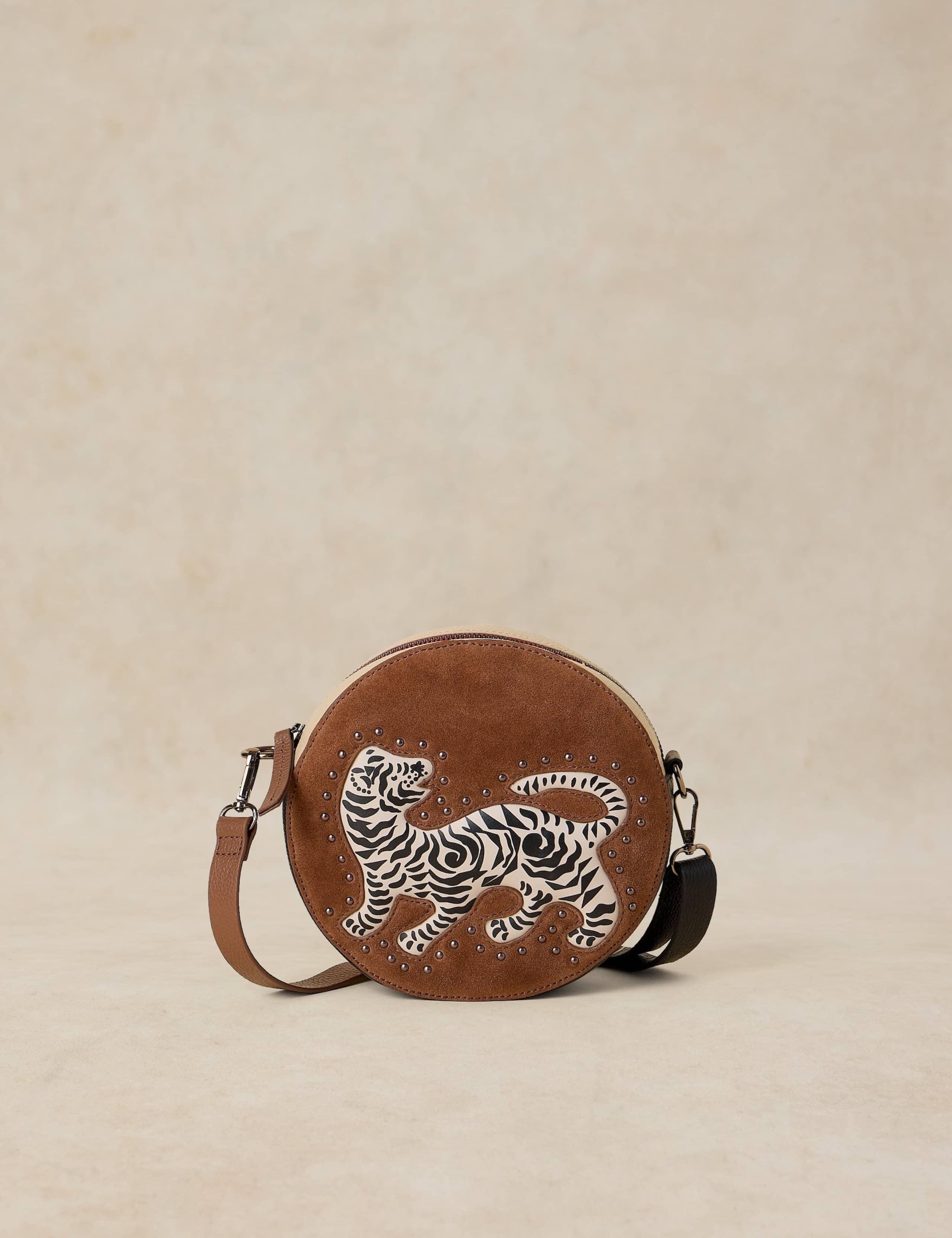 Leather Tiger Cross Body Bag 1 of 4