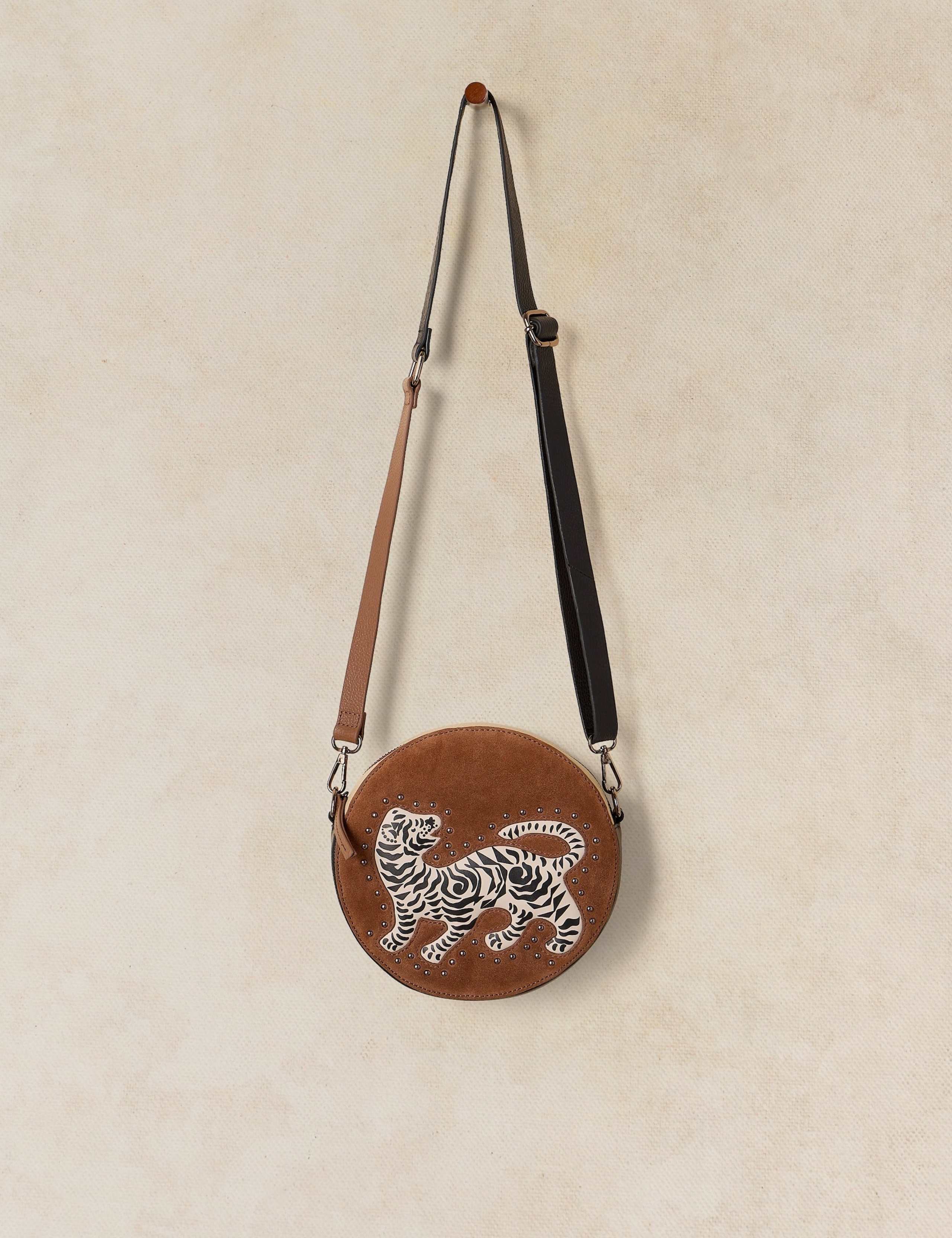 Leather Tiger Cross Body Bag 2 of 4