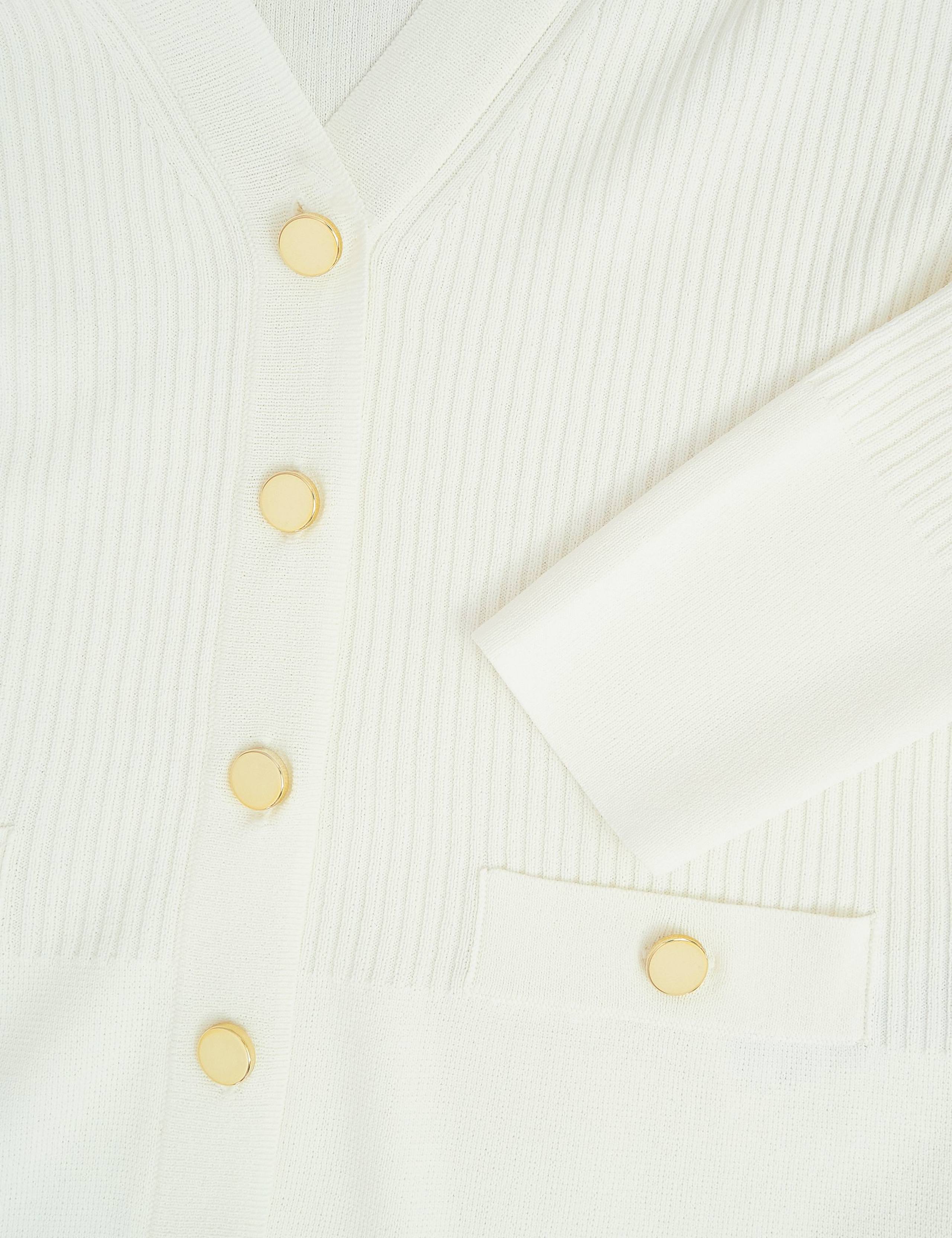 Ribbed V-Neck Cardigan 9 of 9