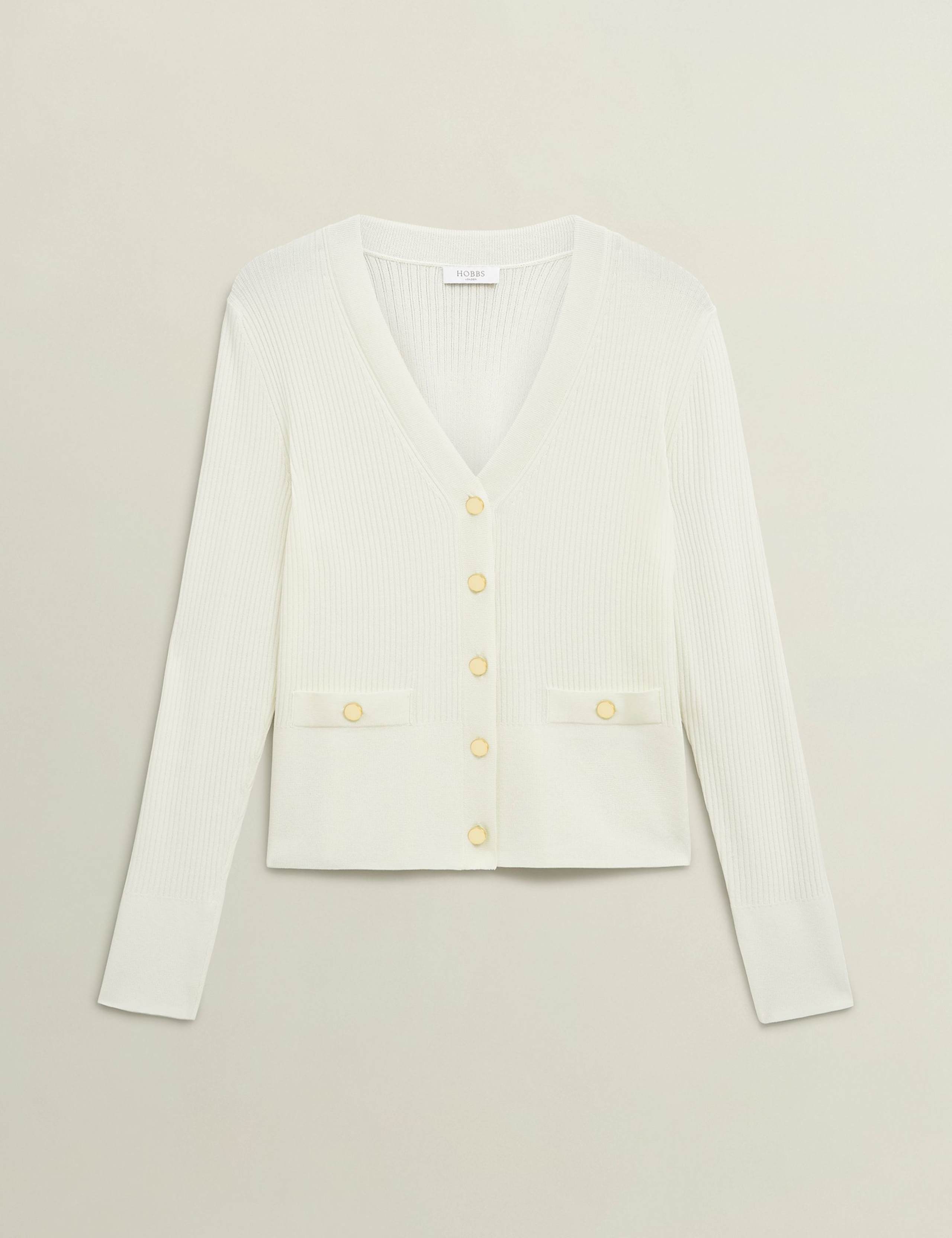 Ribbed V-Neck Cardigan 2 of 9