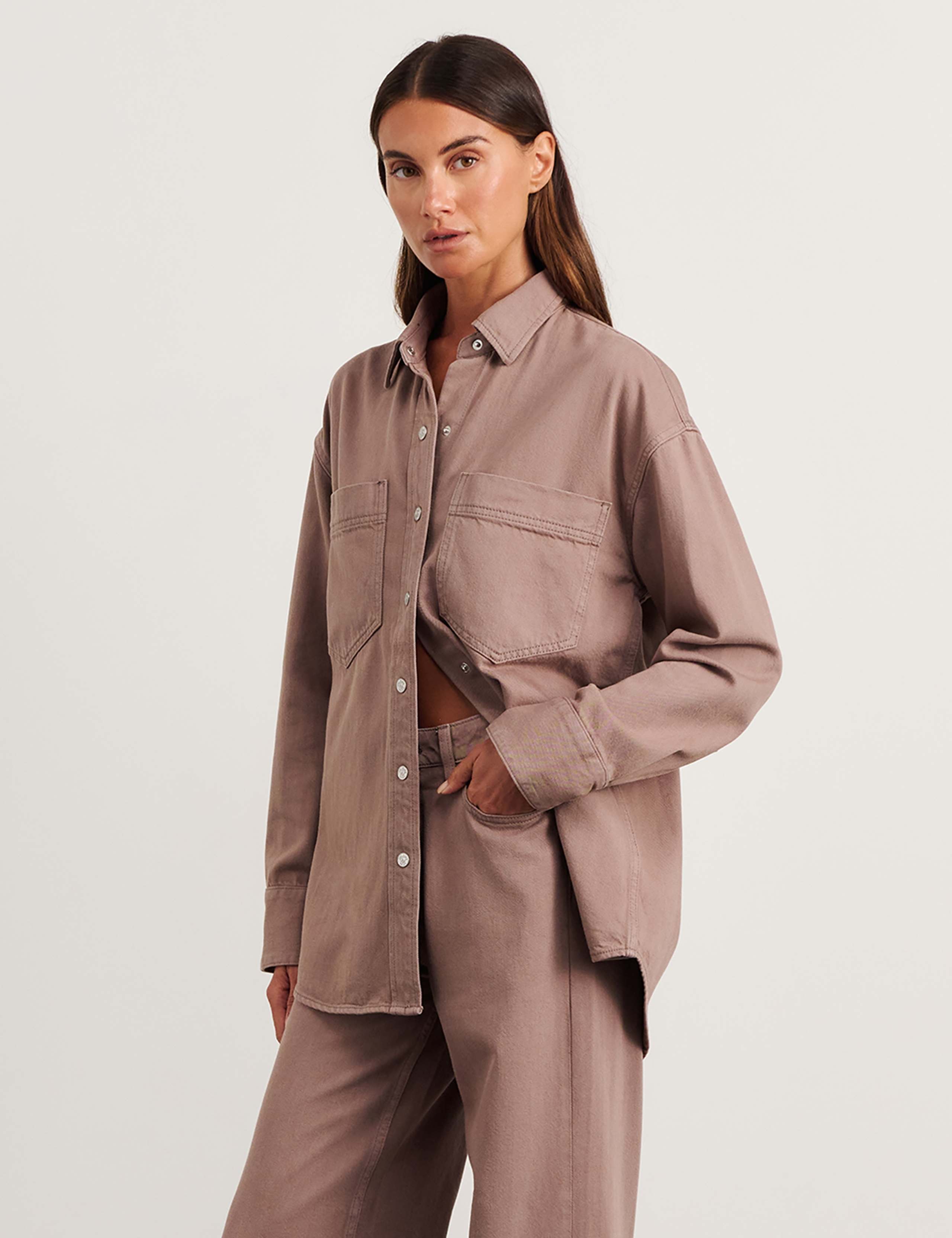 Denim Relaxed Shacket 5 of 8