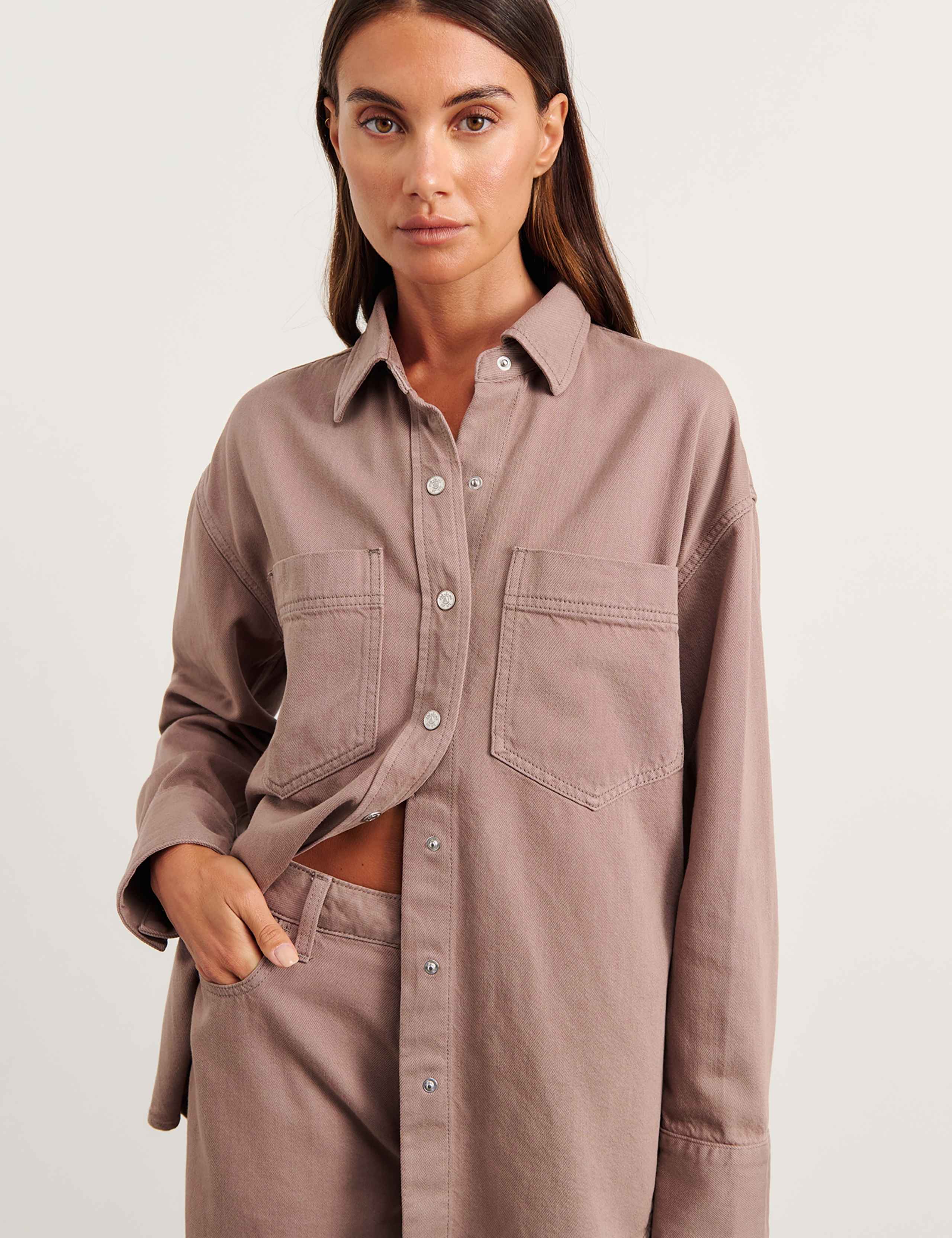 Denim Relaxed Shacket 6 of 8