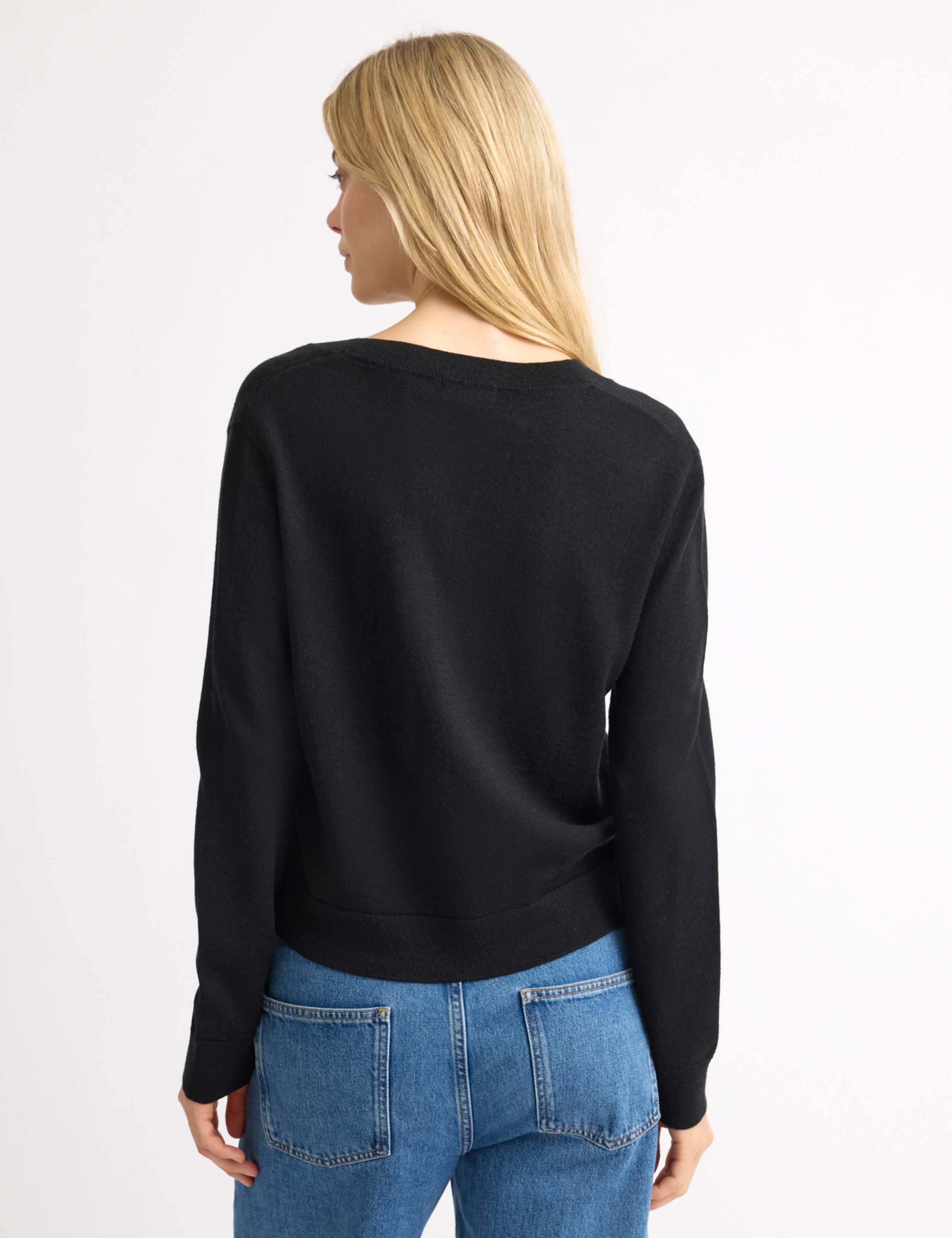 Pure Merino Wool V-Neck Button Front Cardigan 3 of 4