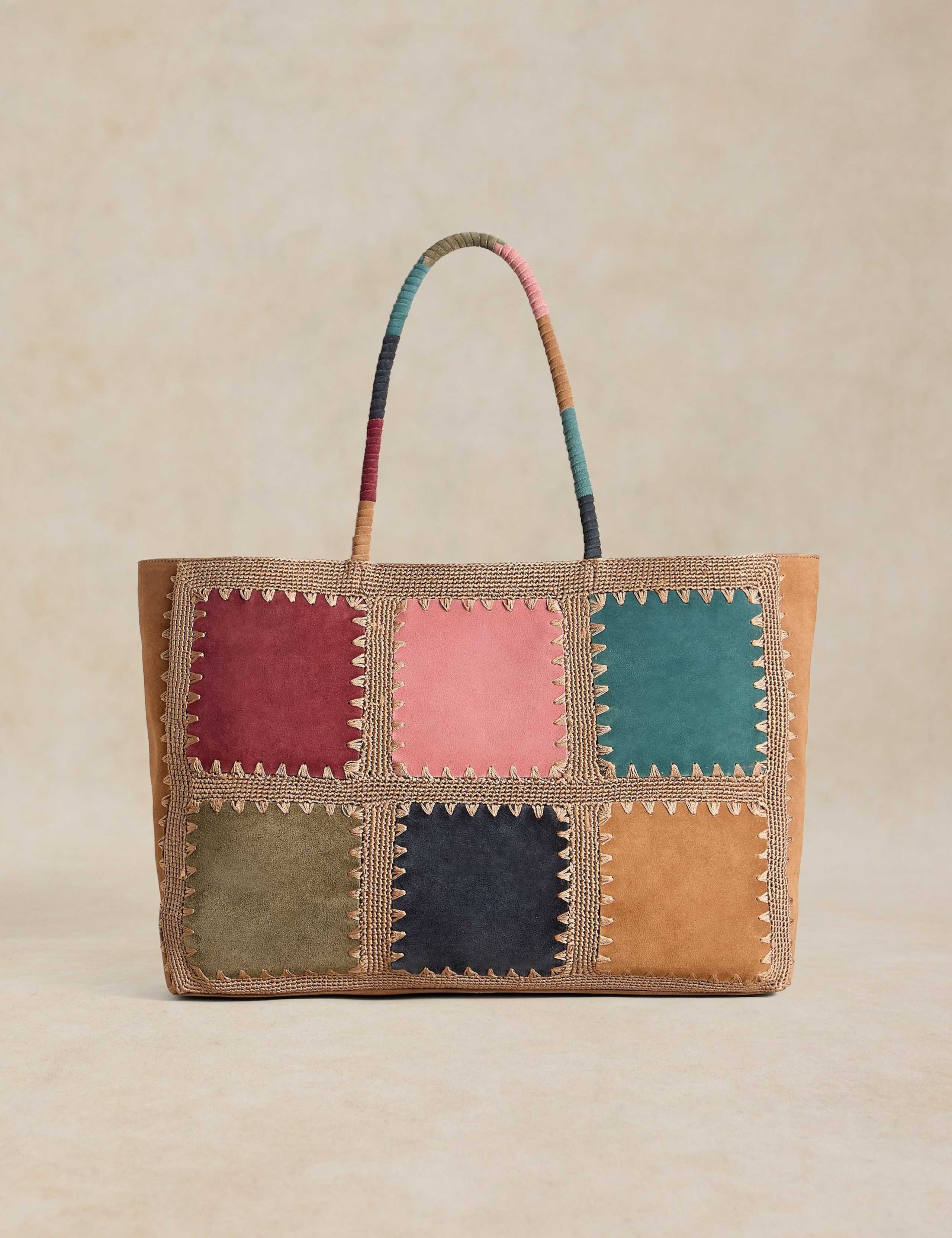 Leather Crochet Tote Bag 1 of 4