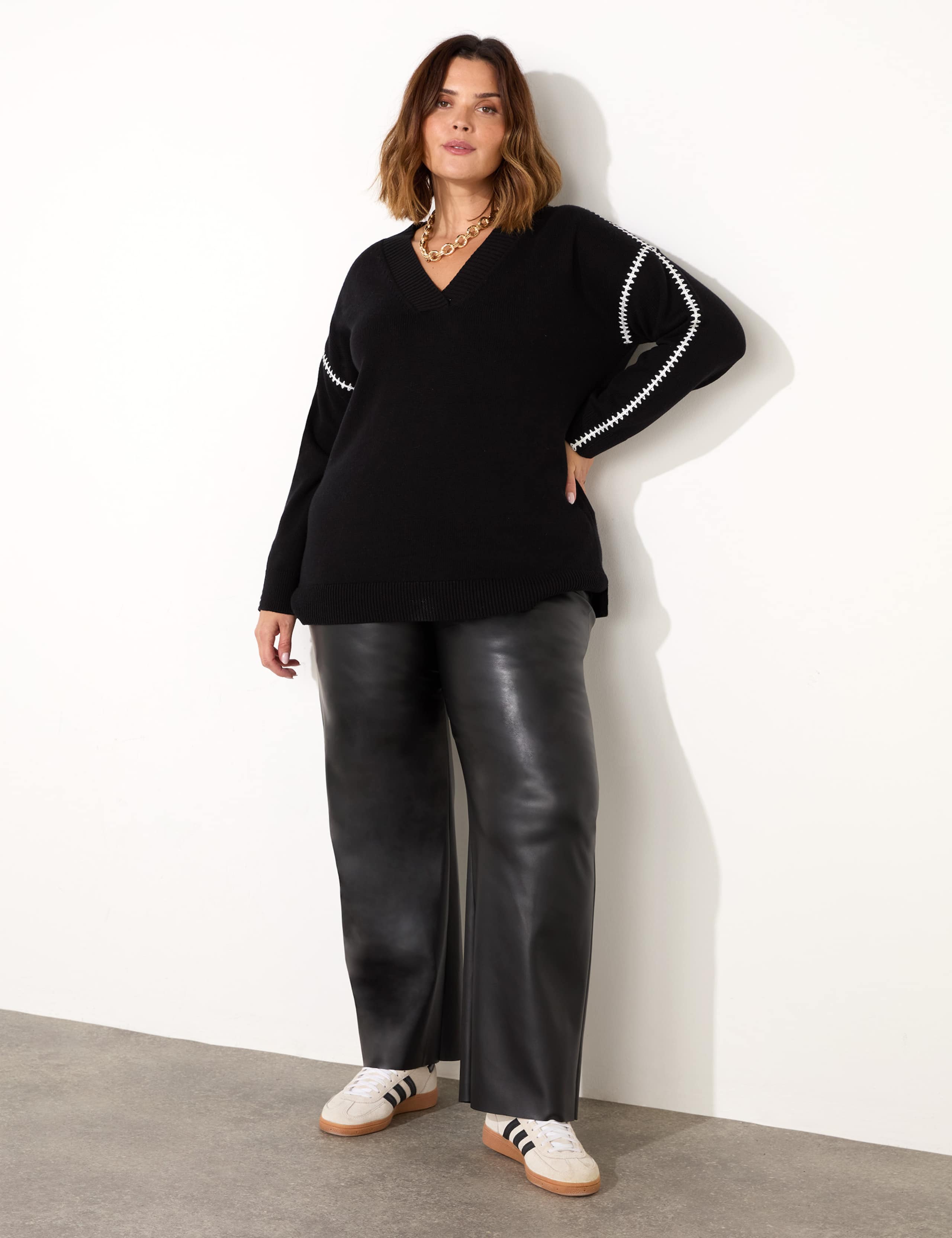 Leather Look Straight Leg Trousers 5 of 5