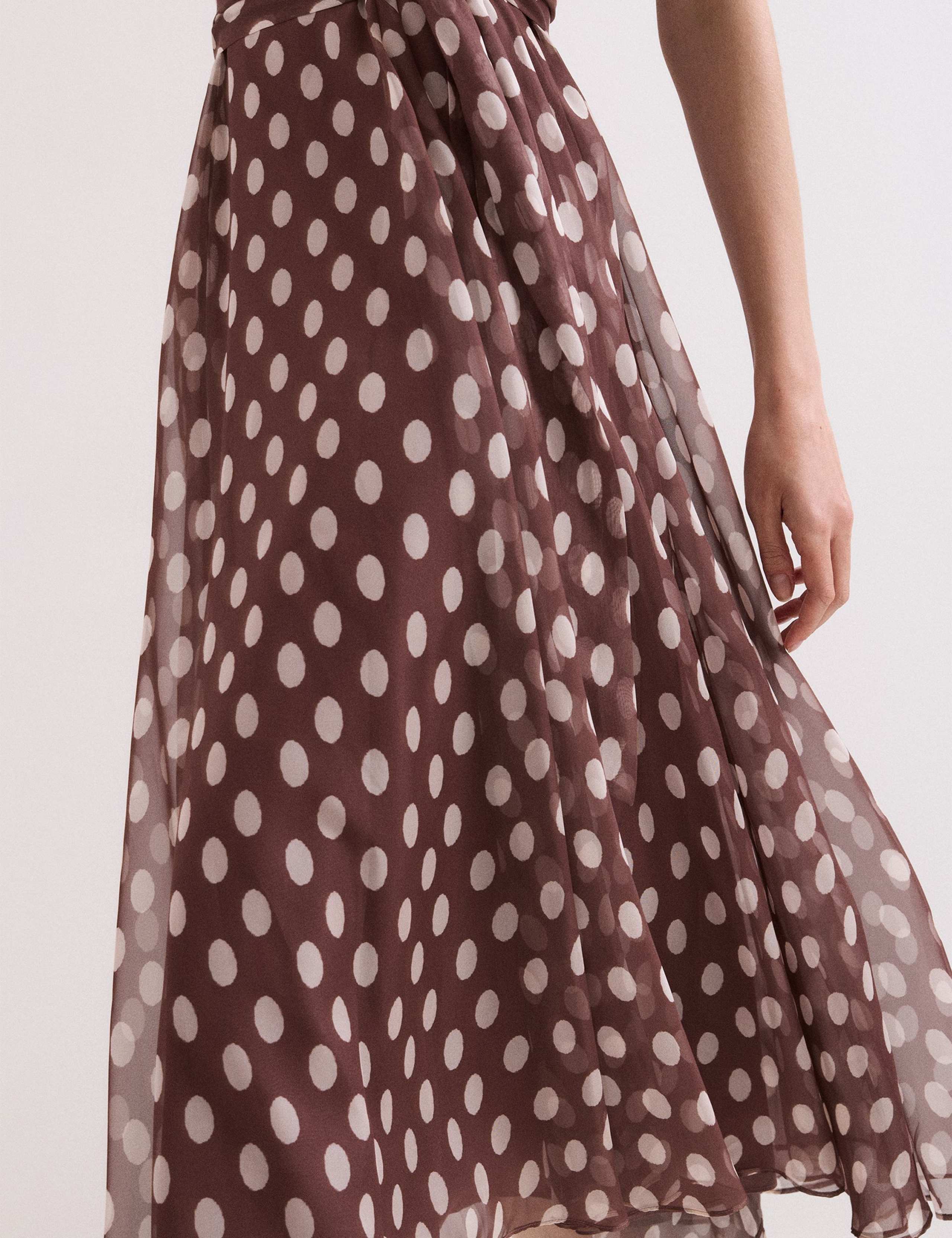 Spot Print Bow Detail Midi Skater Dress 9 of 9