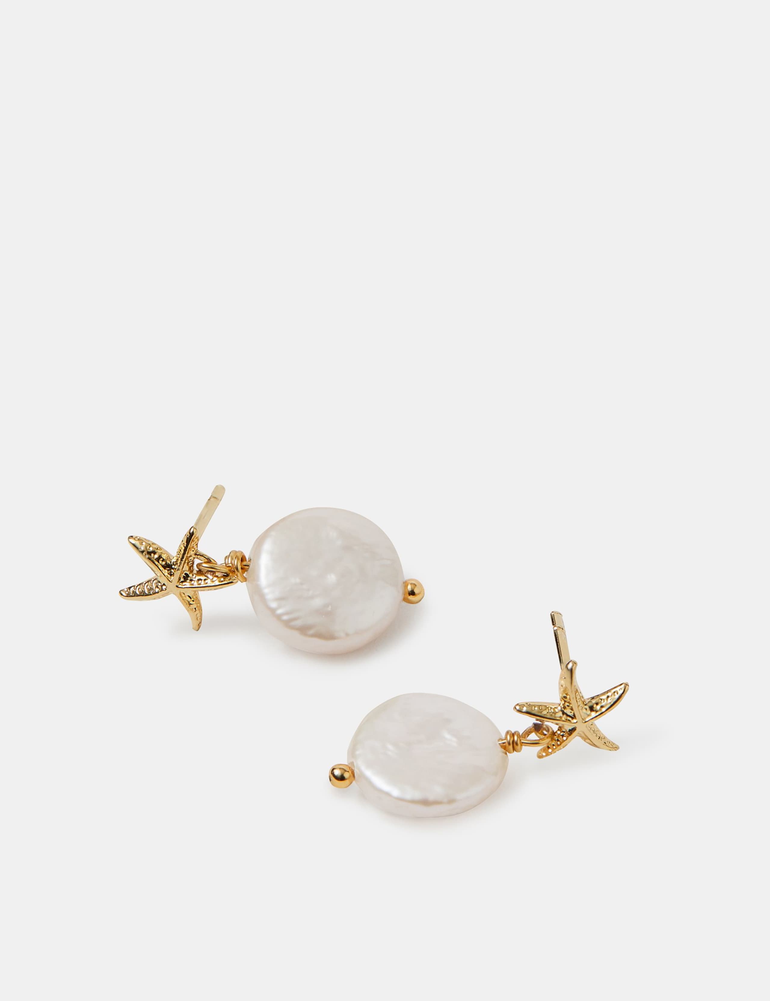 14 Carat Gold Plated Pearl Drop Earrings 3 of 3