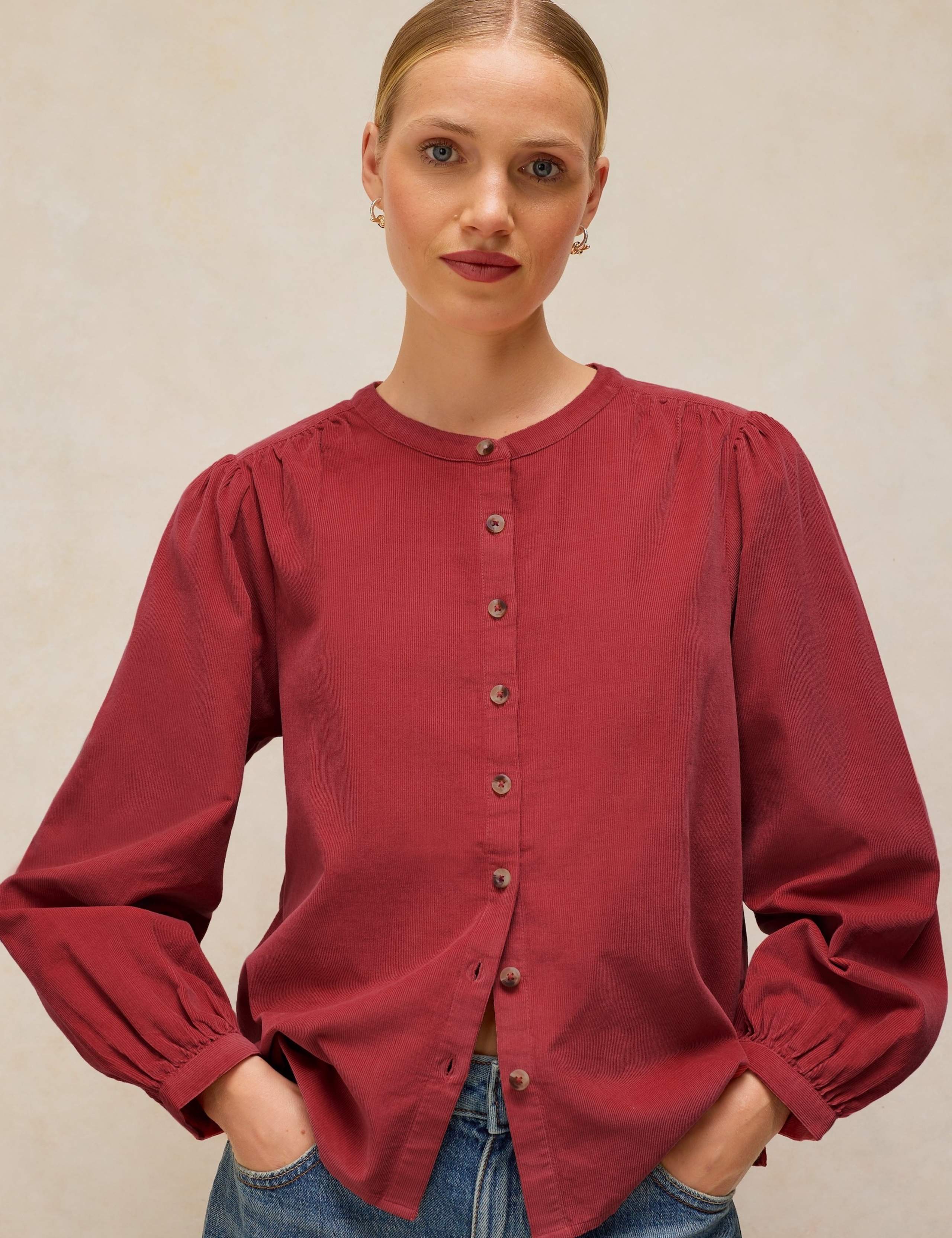 Pure Cotton Cord Puff Sleeve Blouse 7 of 7