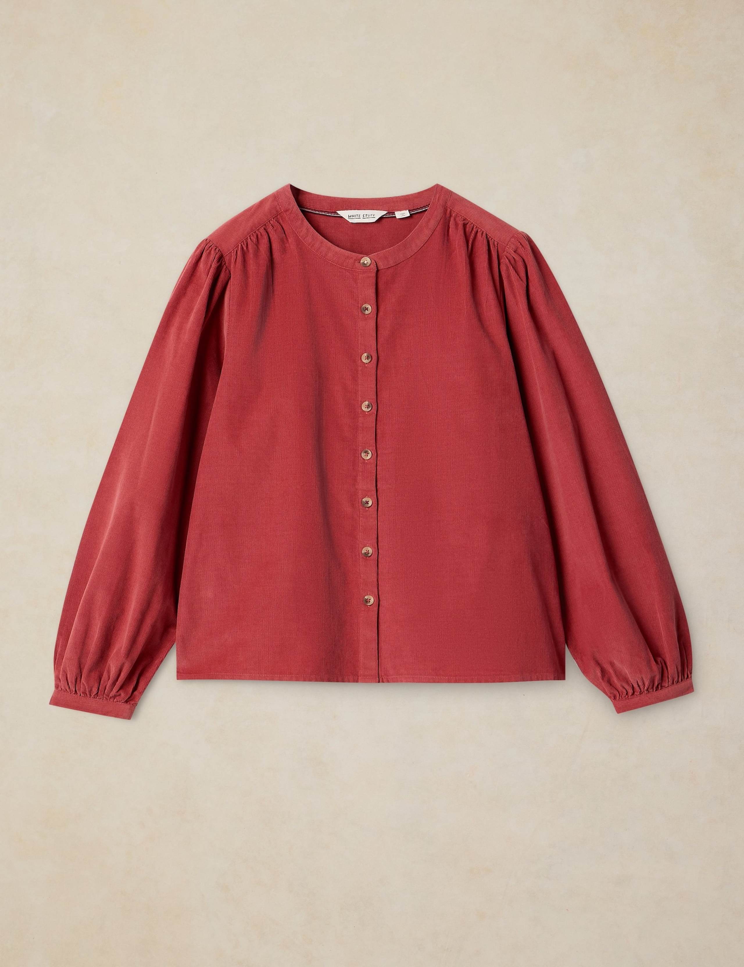 Pure Cotton Cord Puff Sleeve Blouse 2 of 7