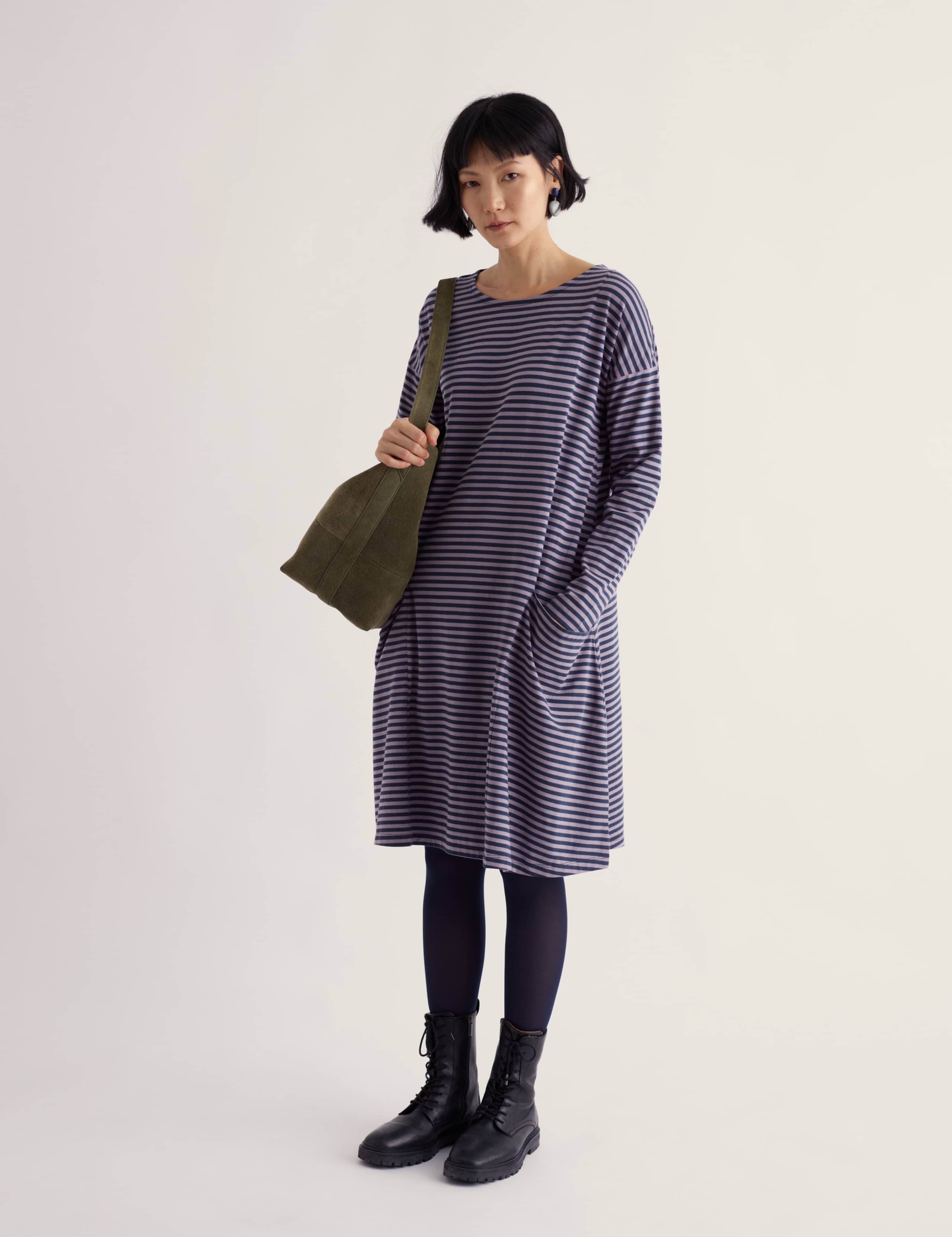 Cotton Rich Striped Knee Length Shift Dress 5 of 5