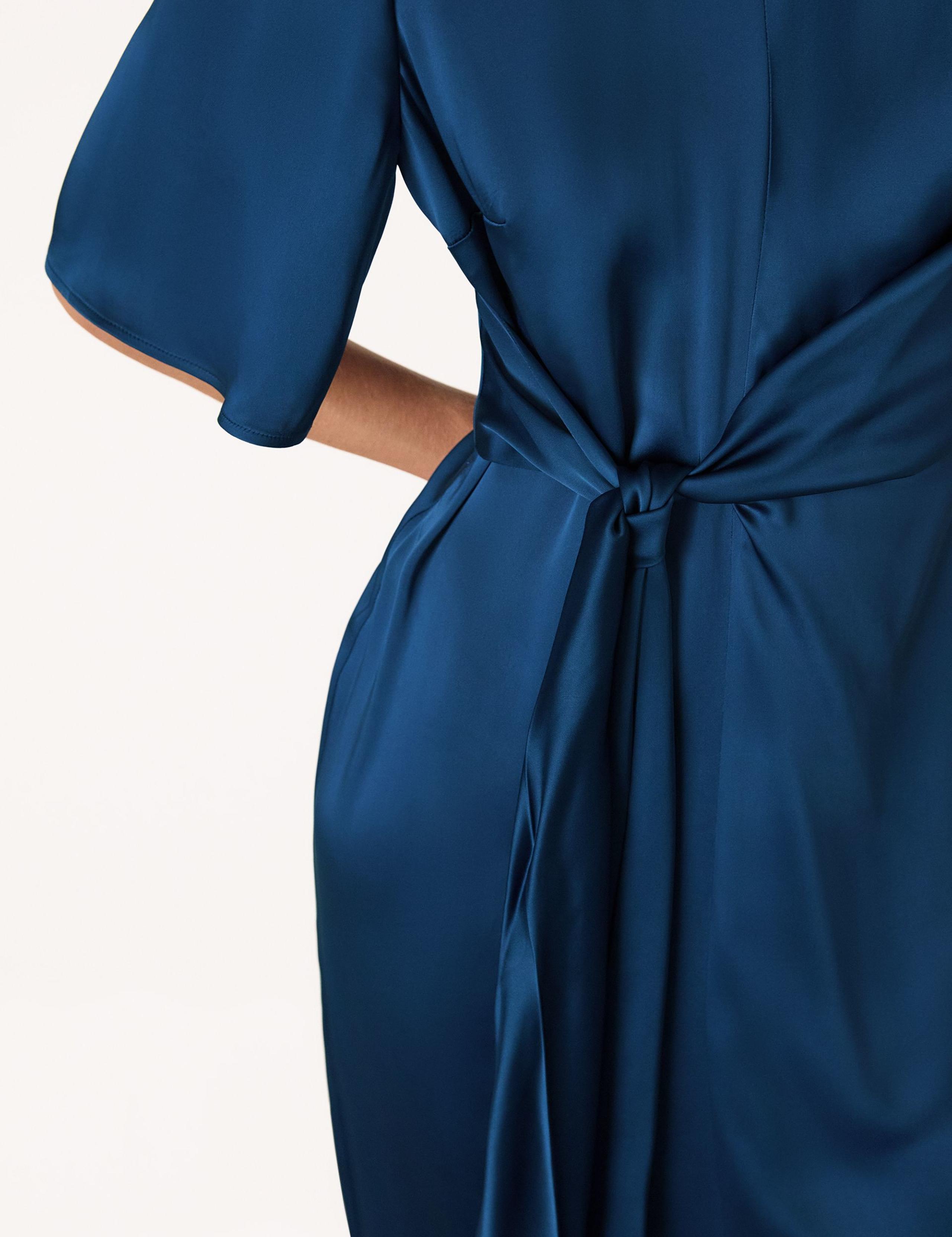 Satin Twist Front Midi Waisted Dress 5 of 5