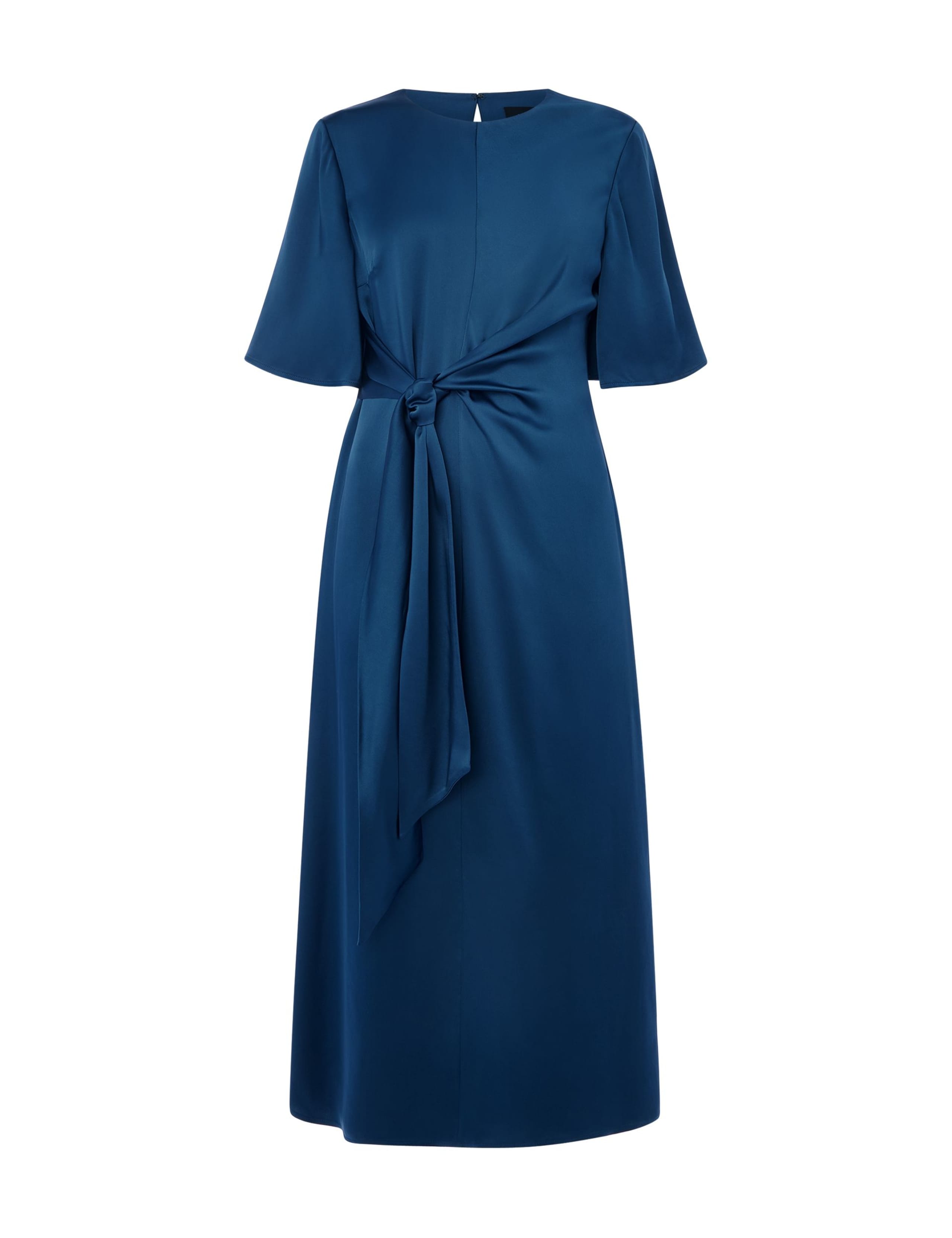 Satin Twist Front Midi Waisted Dress 2 of 5