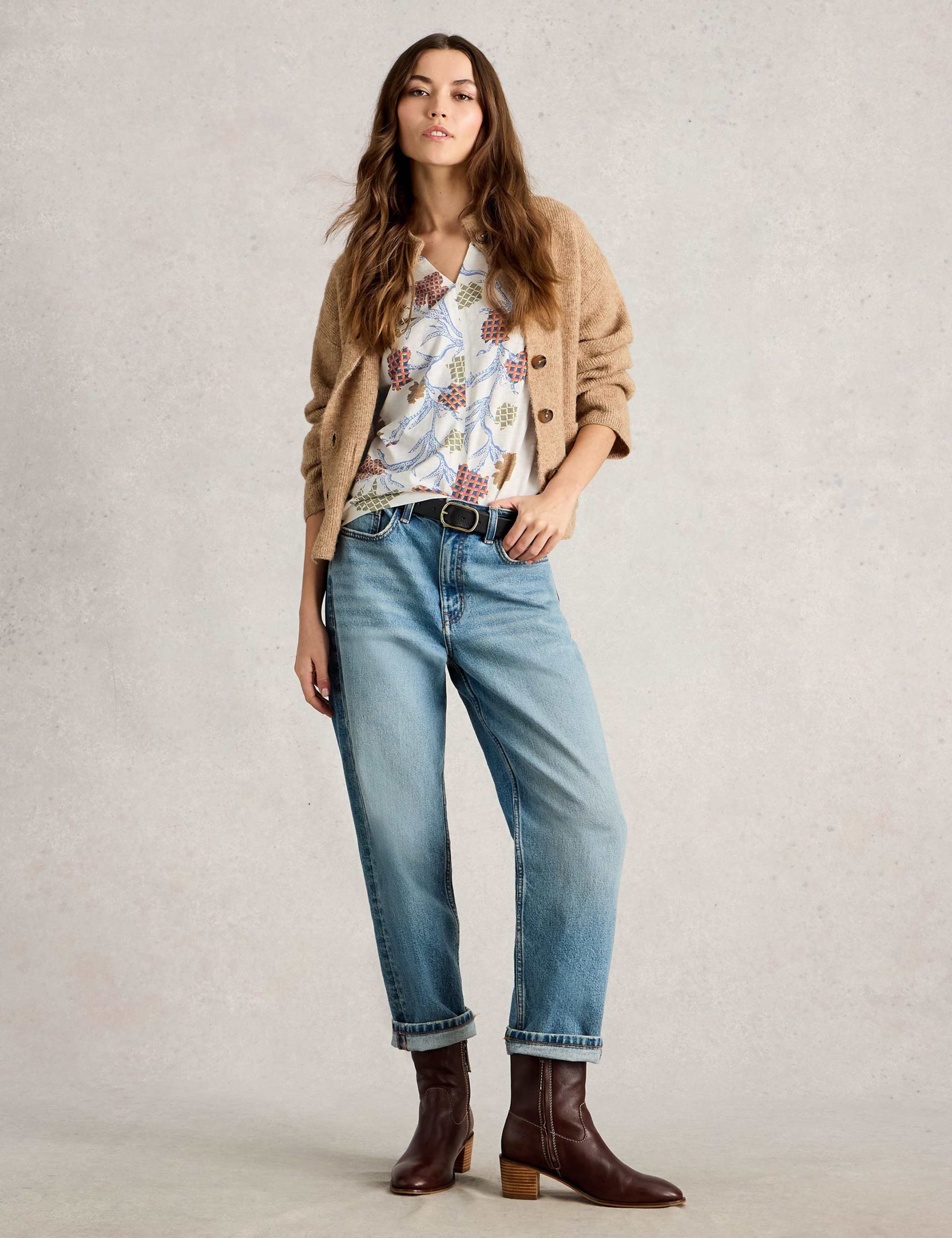 Pure Cotton Floral Print T-Shirt 1 of 6