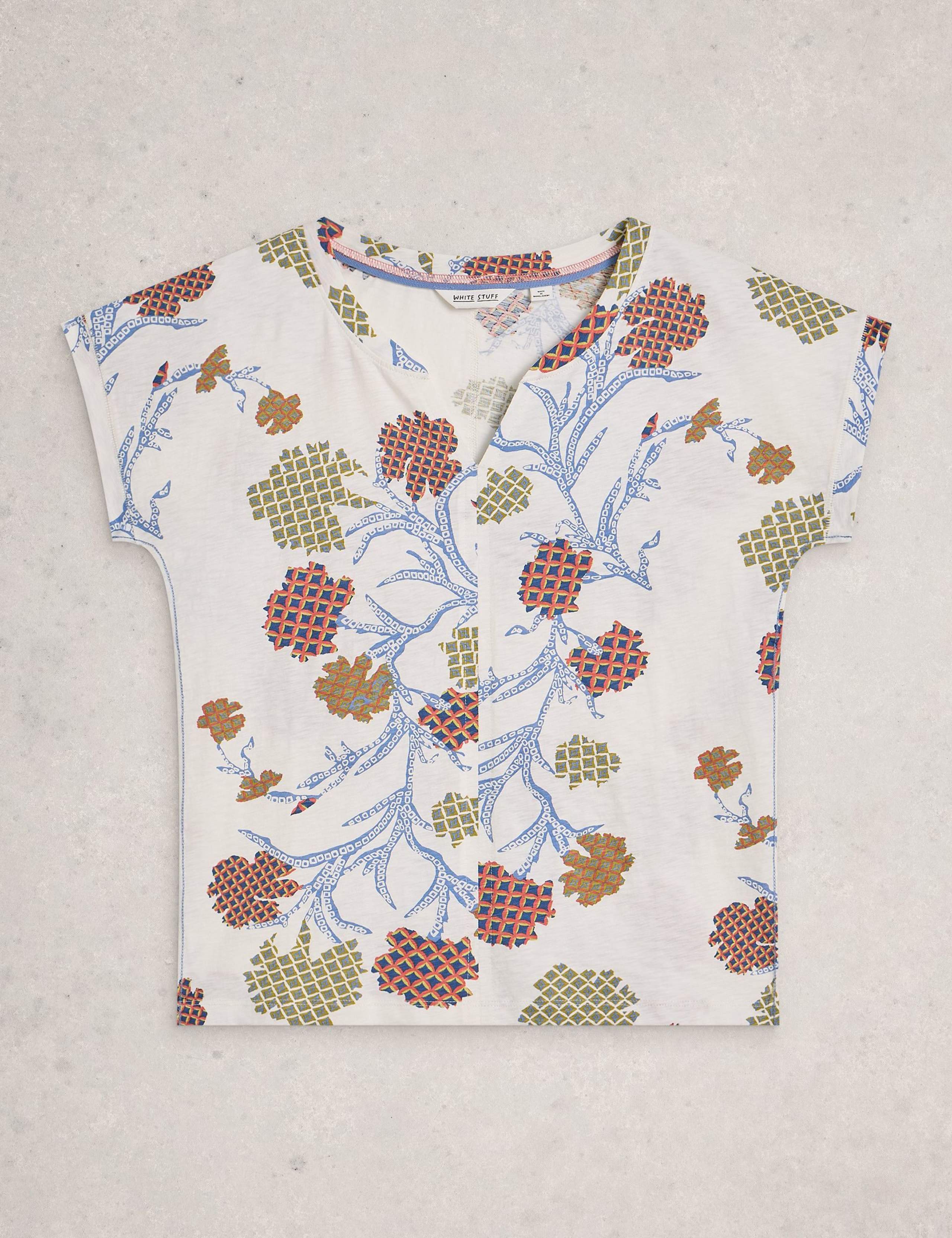 Pure Cotton Floral Print T-Shirt 2 of 6