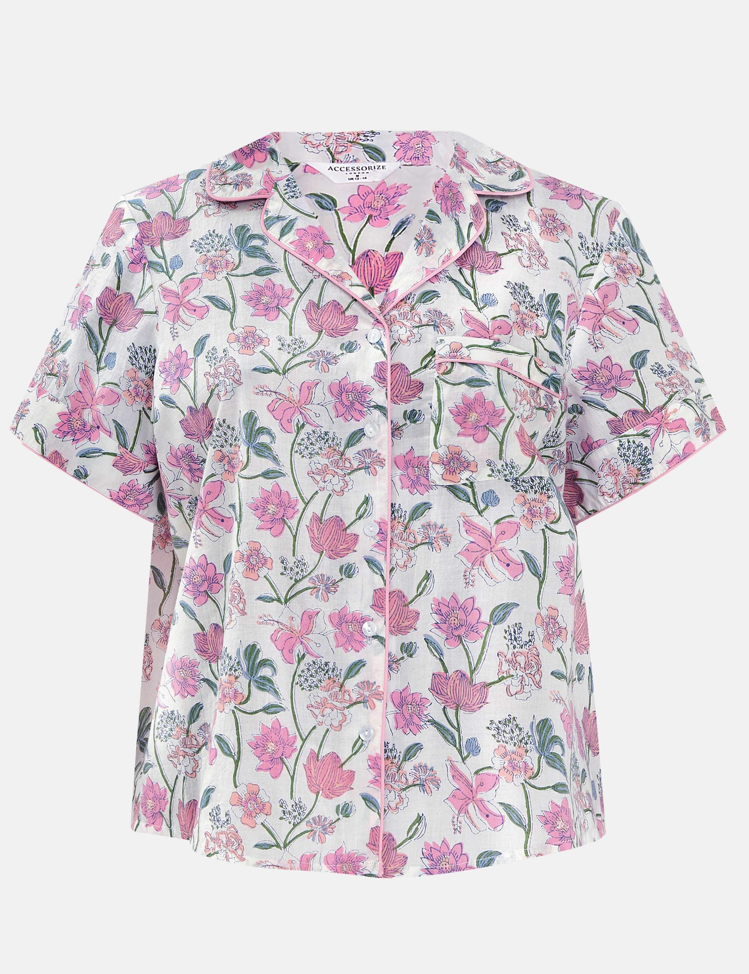 Pure Cotton Floral Shortie Set 2 of 5