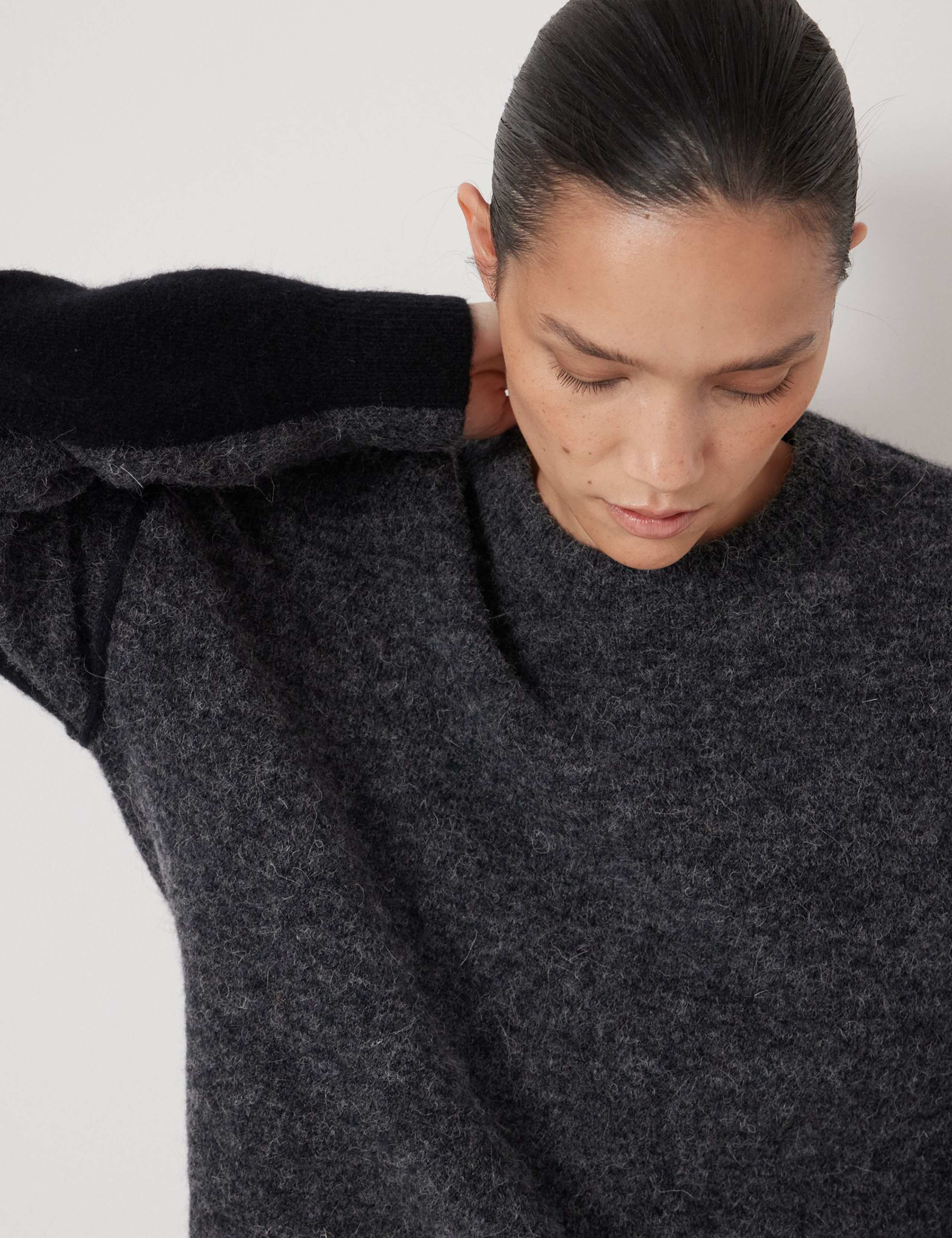 Alpaca Blend Textured Crew Neck Jumper 5 of 5