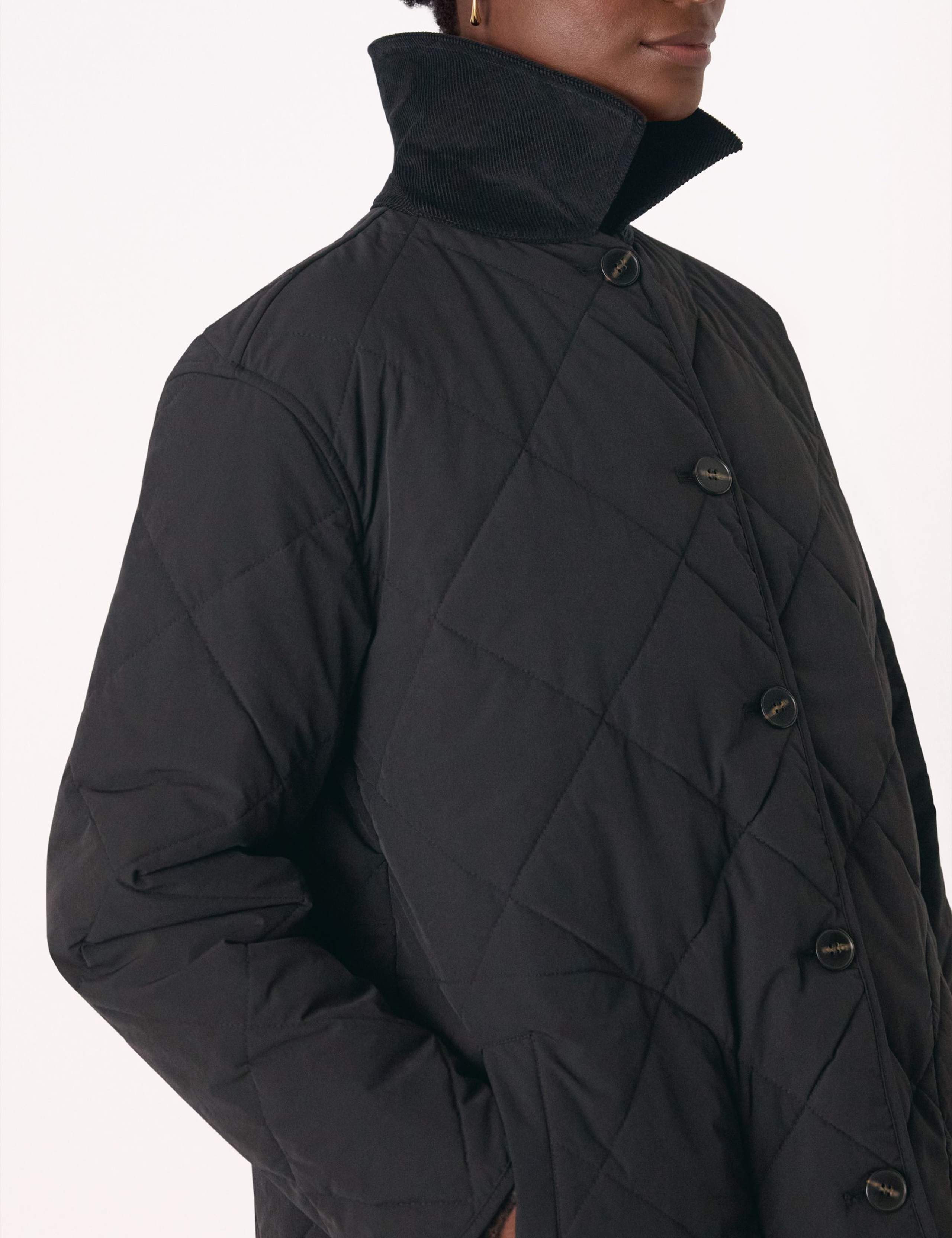 Cord Collar Relaxed Quilted Coat 3 of 4