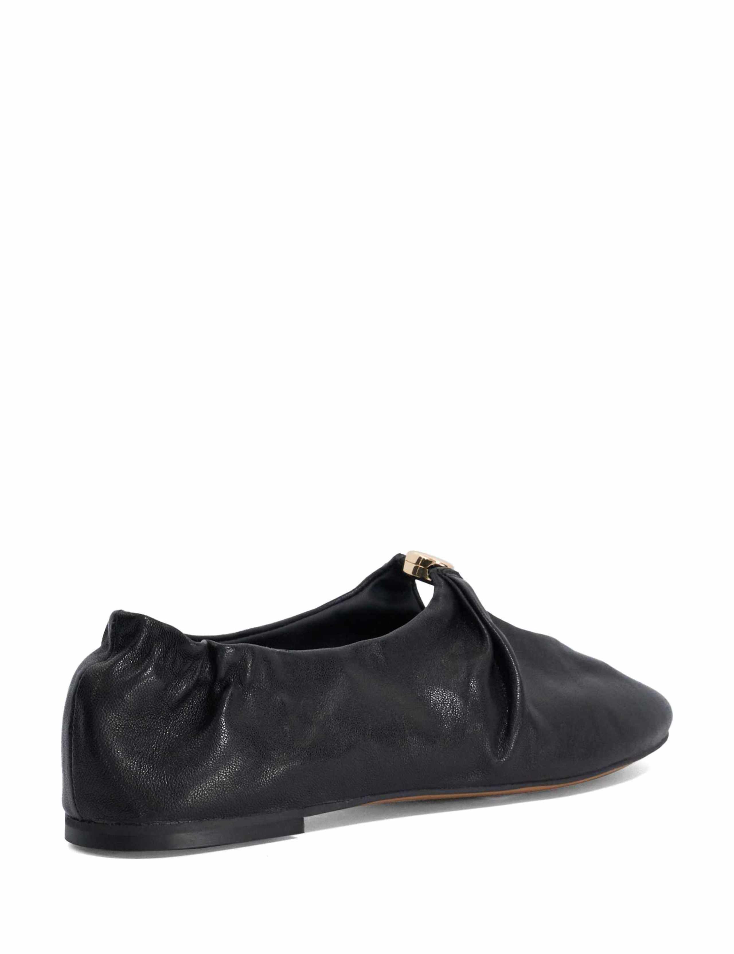 Leather Flat Round Toe Ballet Pumps 4 of 5