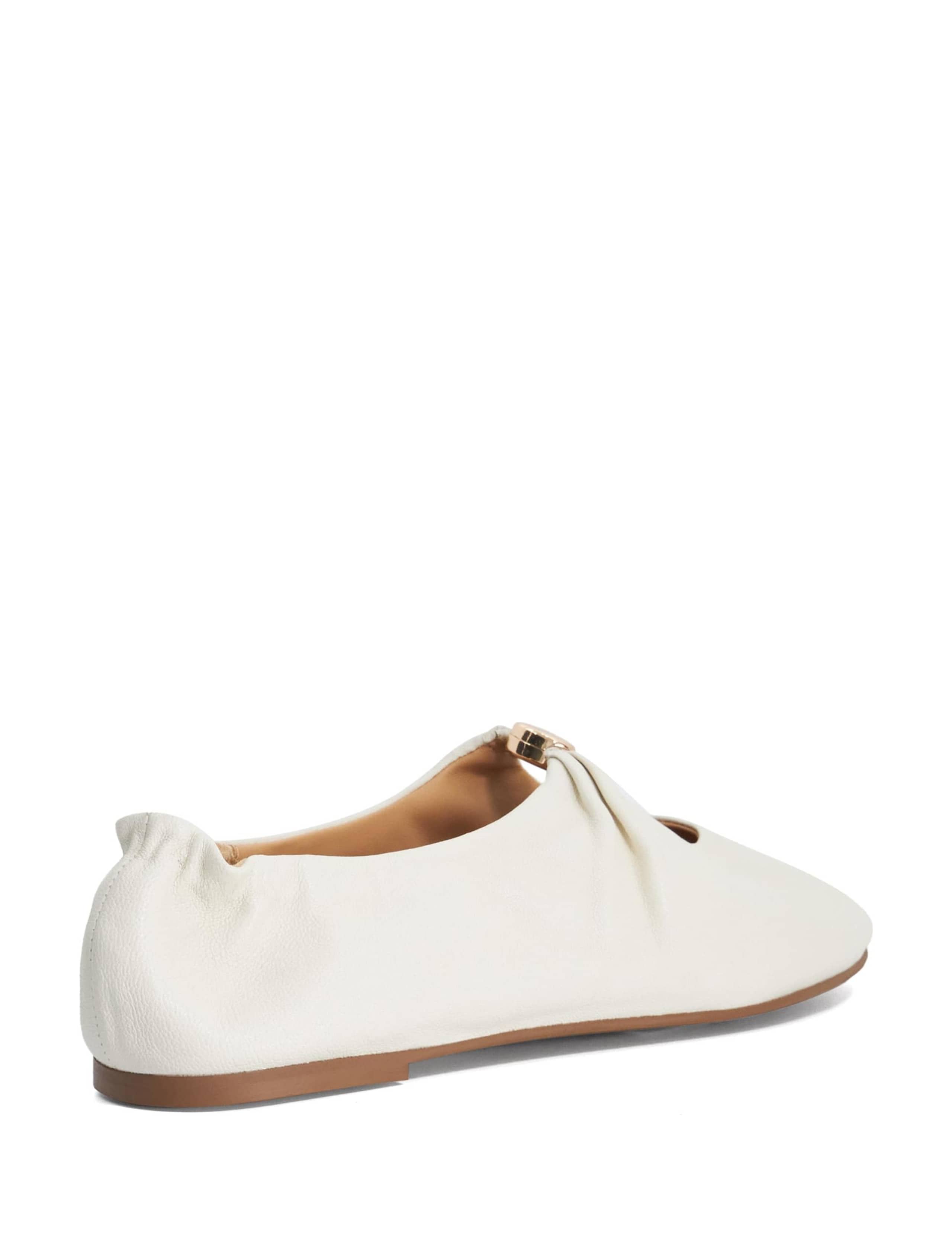 Leather Flat Round Toe Ballet Pumps 2 of 5