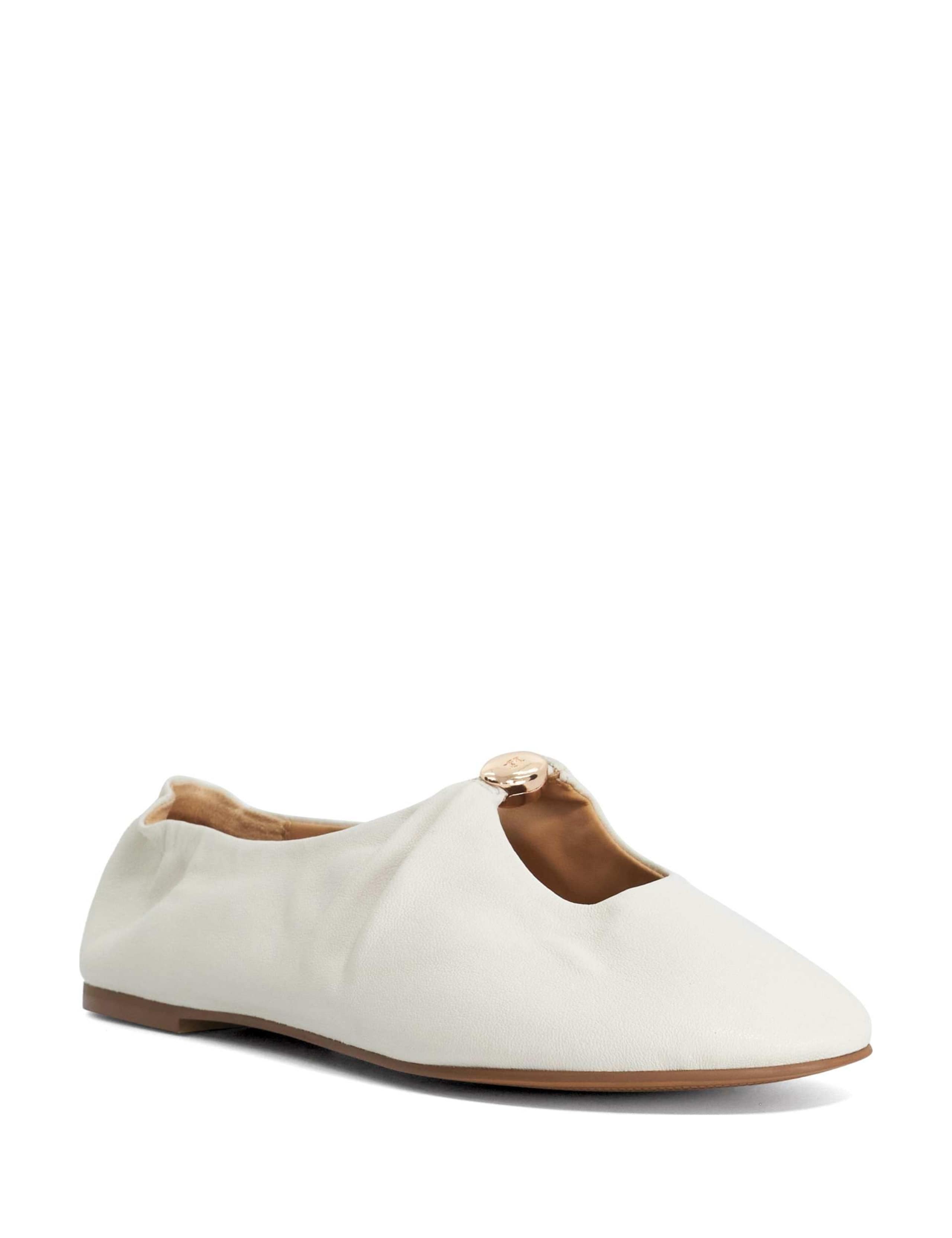 Leather Flat Round Toe Ballet Pumps 3 of 5