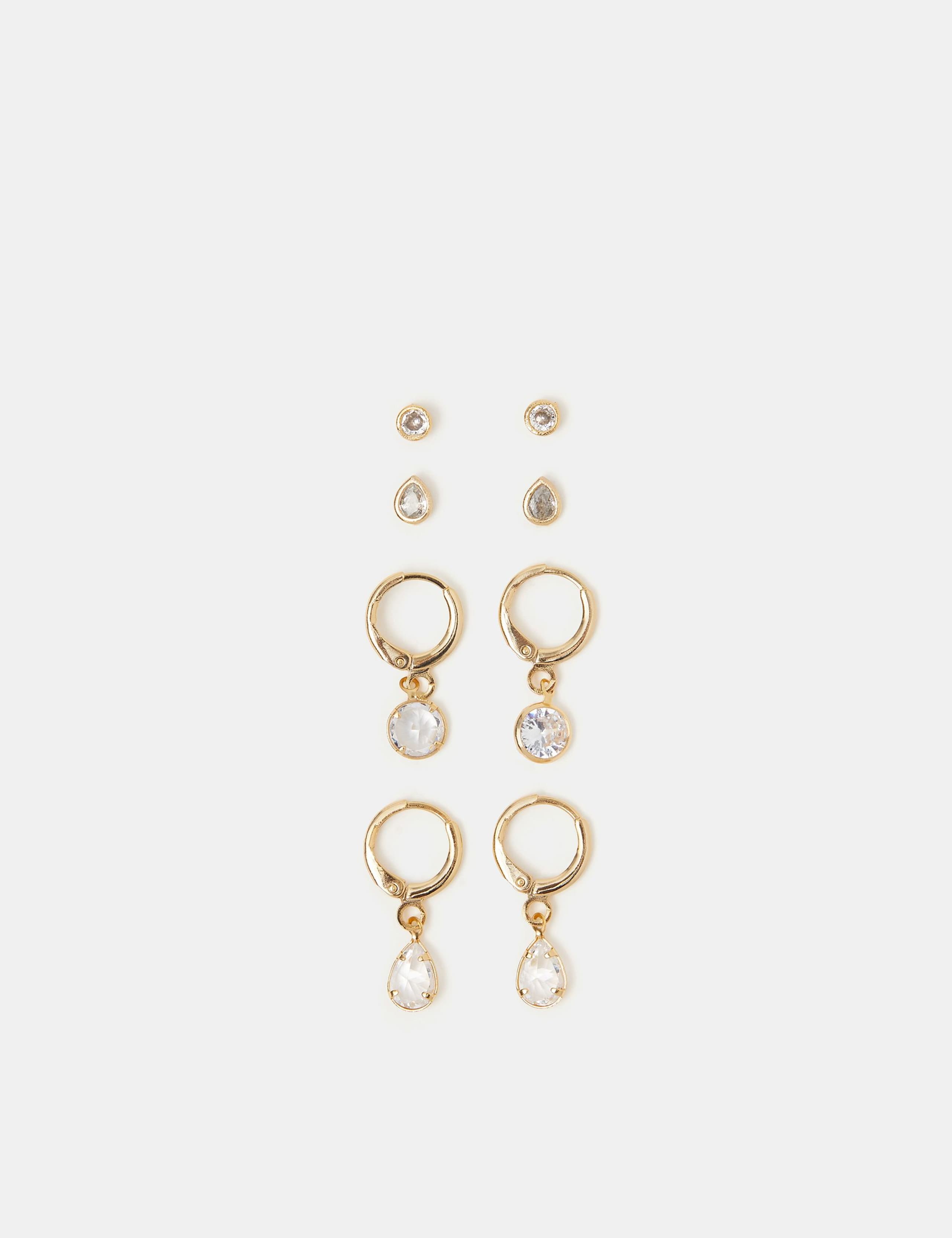 4 Pack 14 Carat Gold Plated Earrings Set 2 of 3