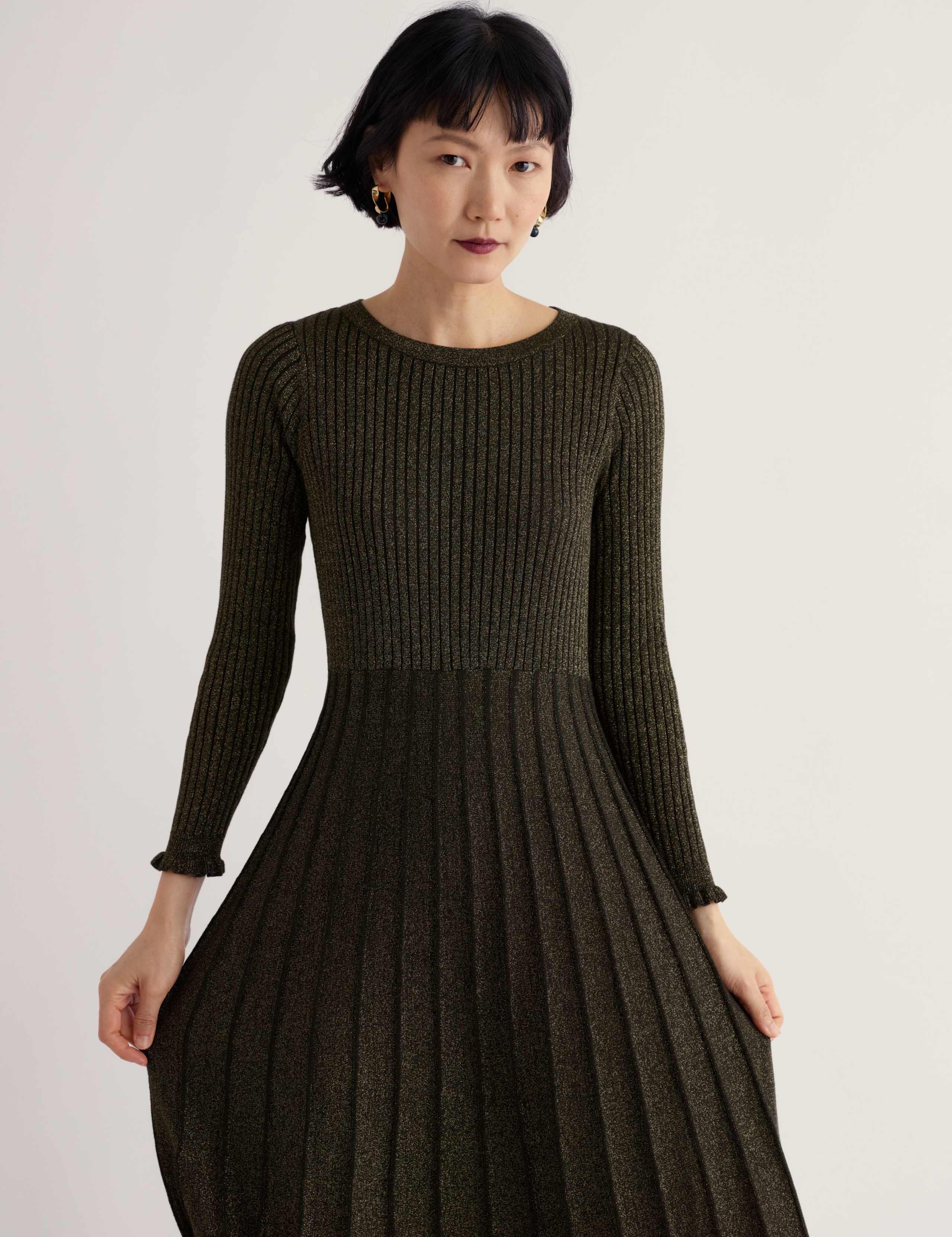 Cotton Rich Sparkly Midi Jumper Dress 3 of 5