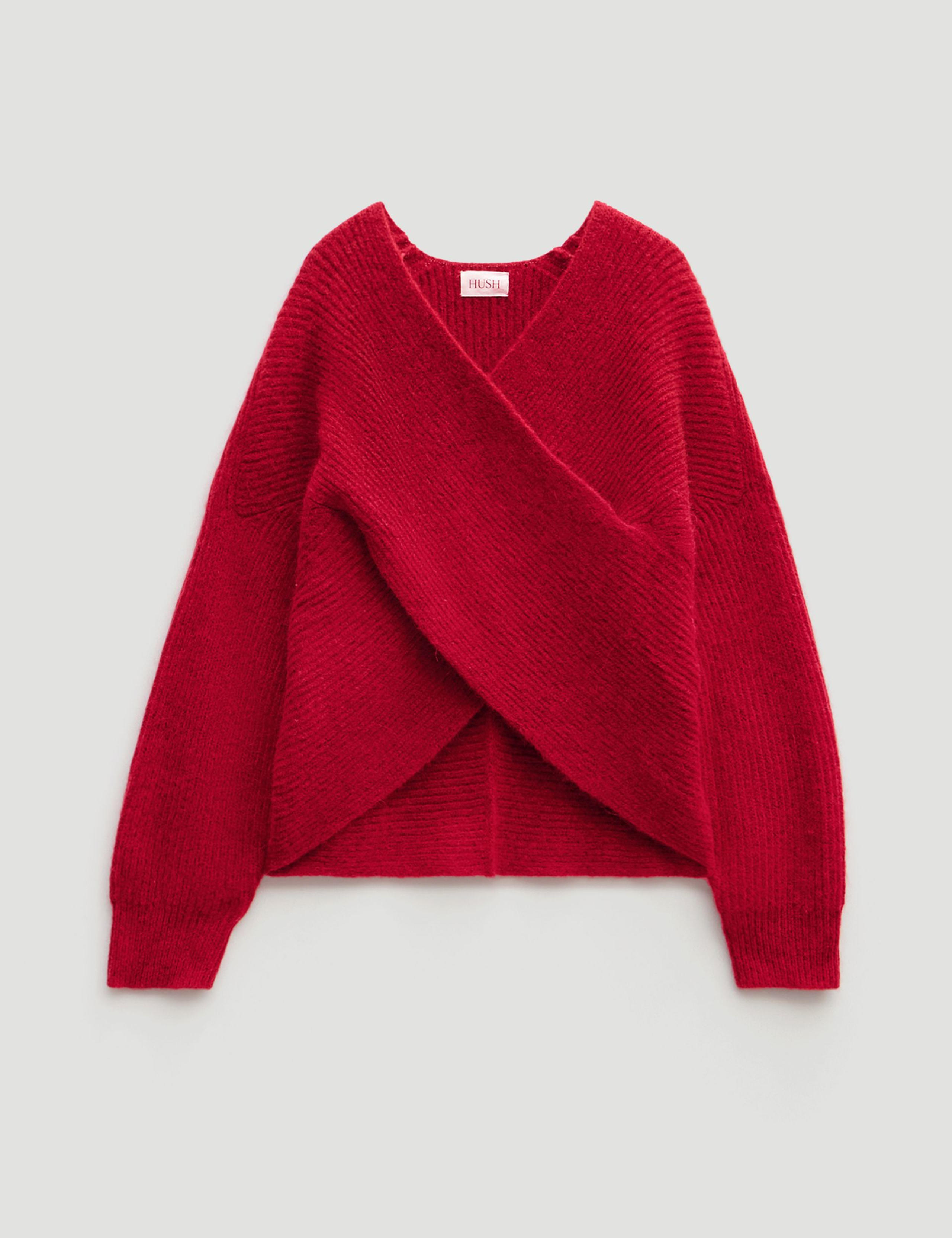 Wool Blend Ribbed Cross Front Jumper 2 of 5