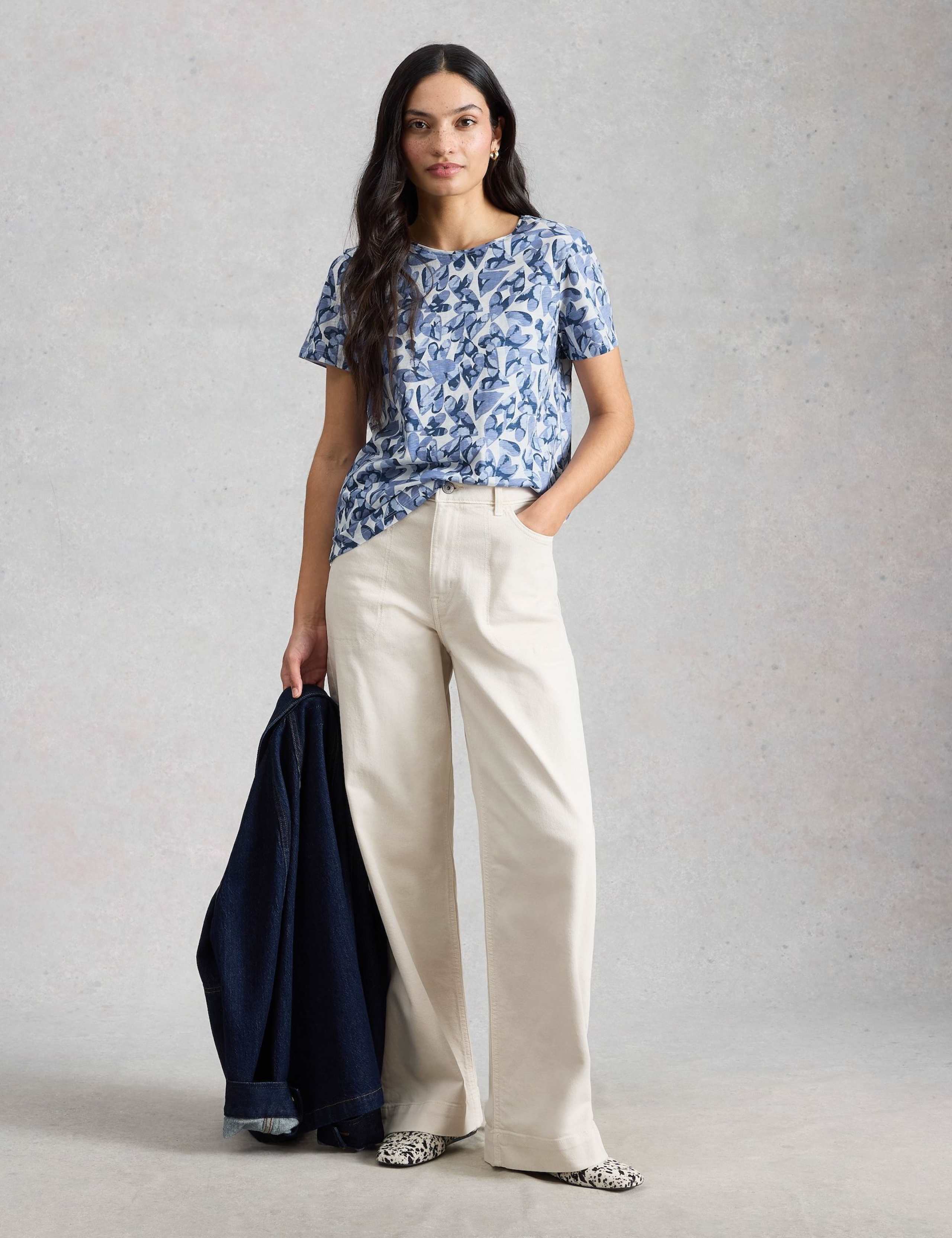 Pure Cotton Abstract Heart Print T-Shirt 1 of 6