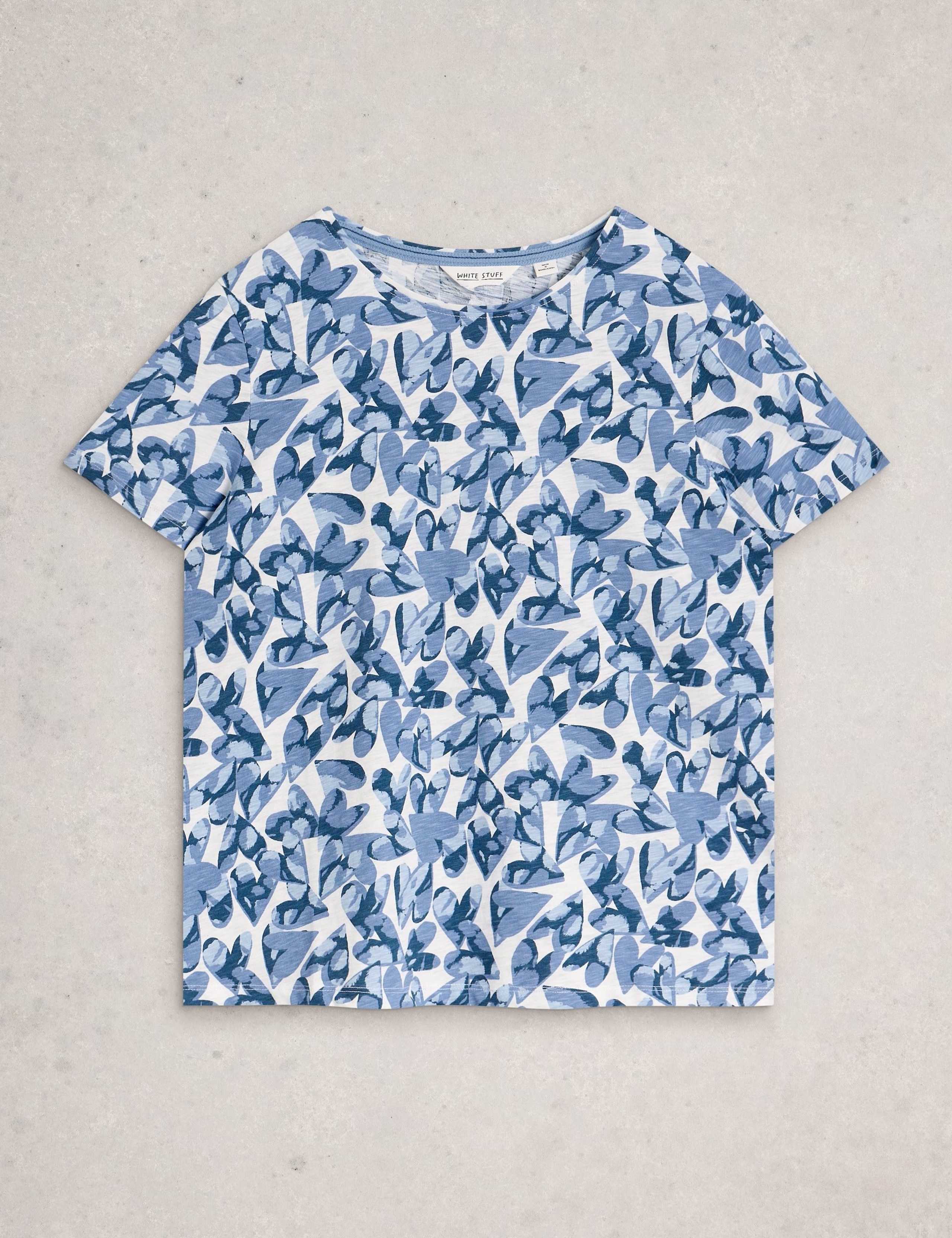 Pure Cotton Abstract Heart Print T-Shirt 2 of 6