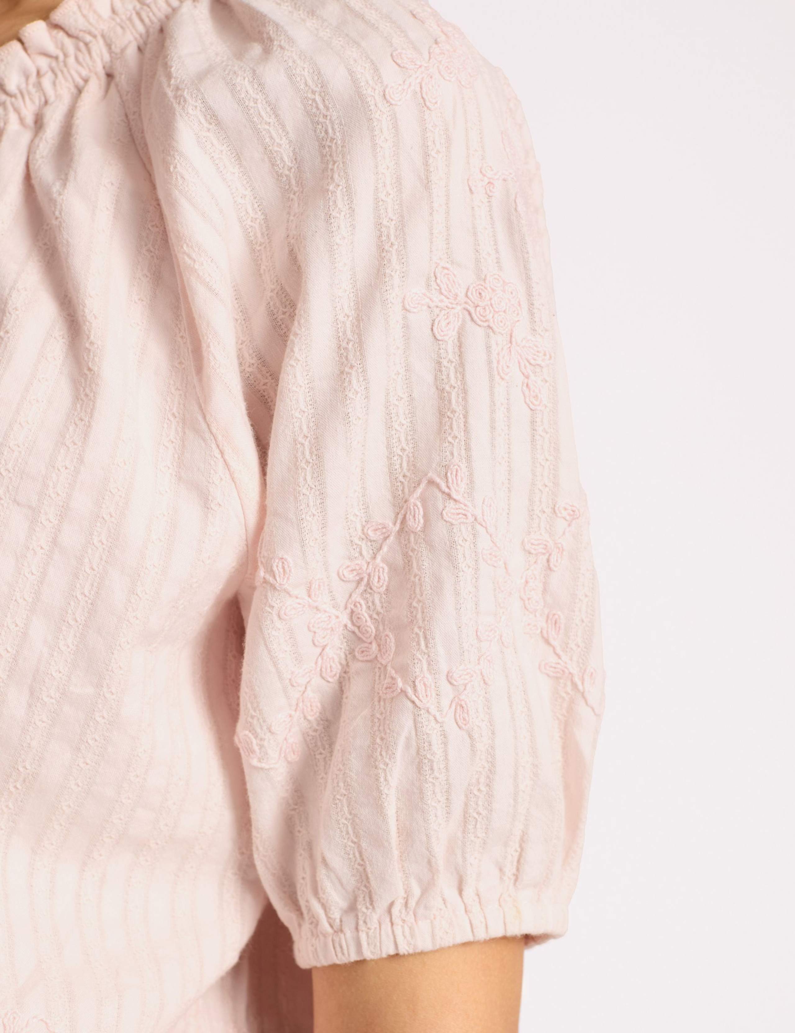 Pure Cotton Embroidered Scoop Neck Top 5 of 5