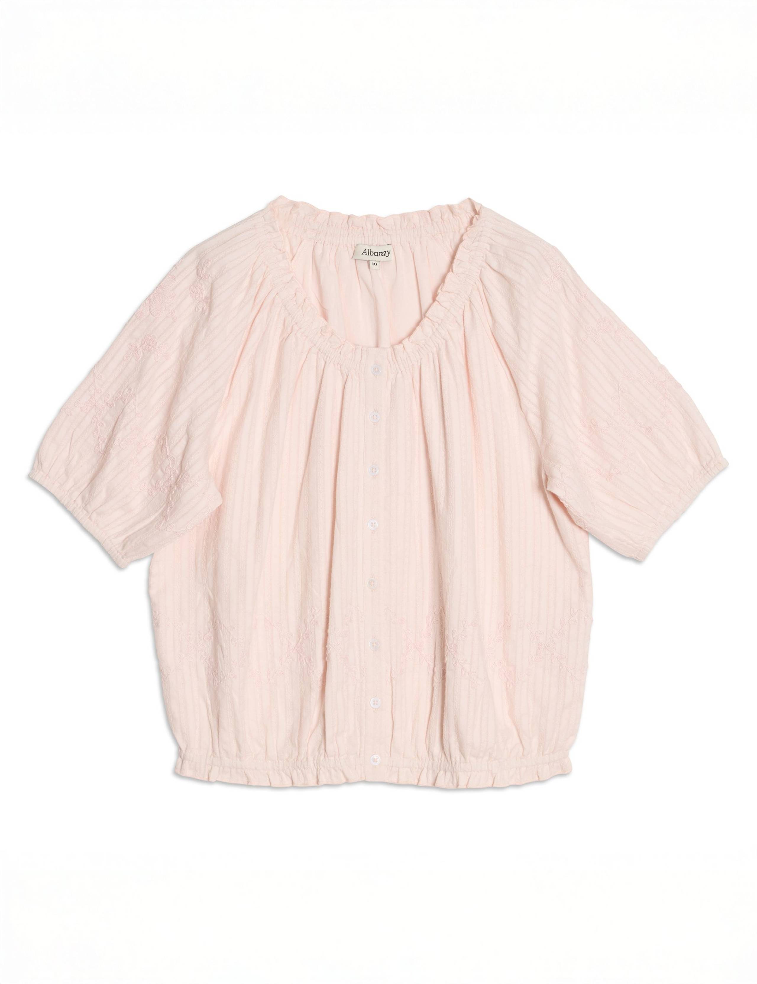 Pure Cotton Embroidered Scoop Neck Top 2 of 5